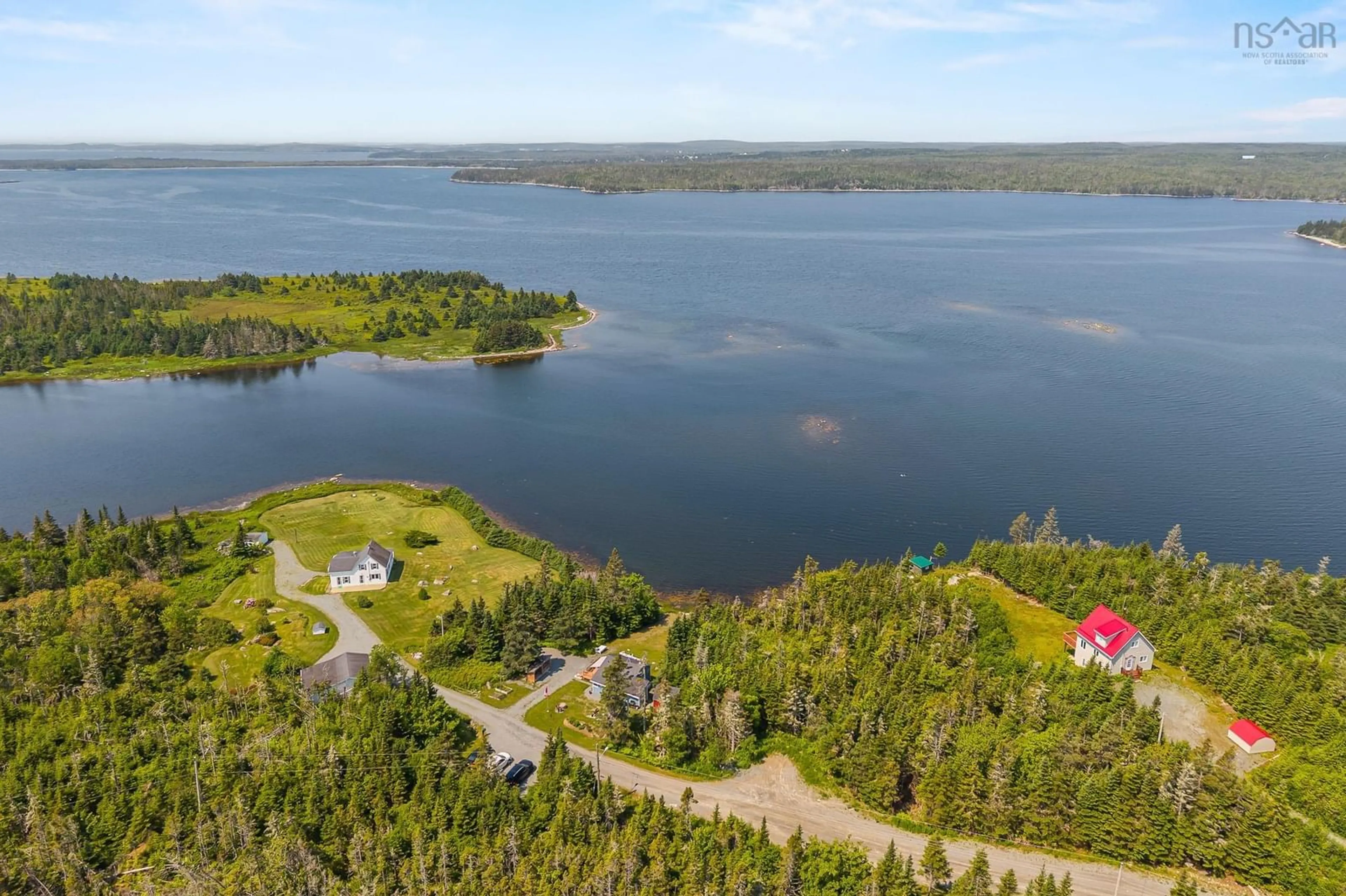 A pic from outside/outdoor area/front of a property/back of a property/a pic from drone, water/lake/river/ocean view for 120 Power Rd, Tangier Nova Scotia B0J 3H0