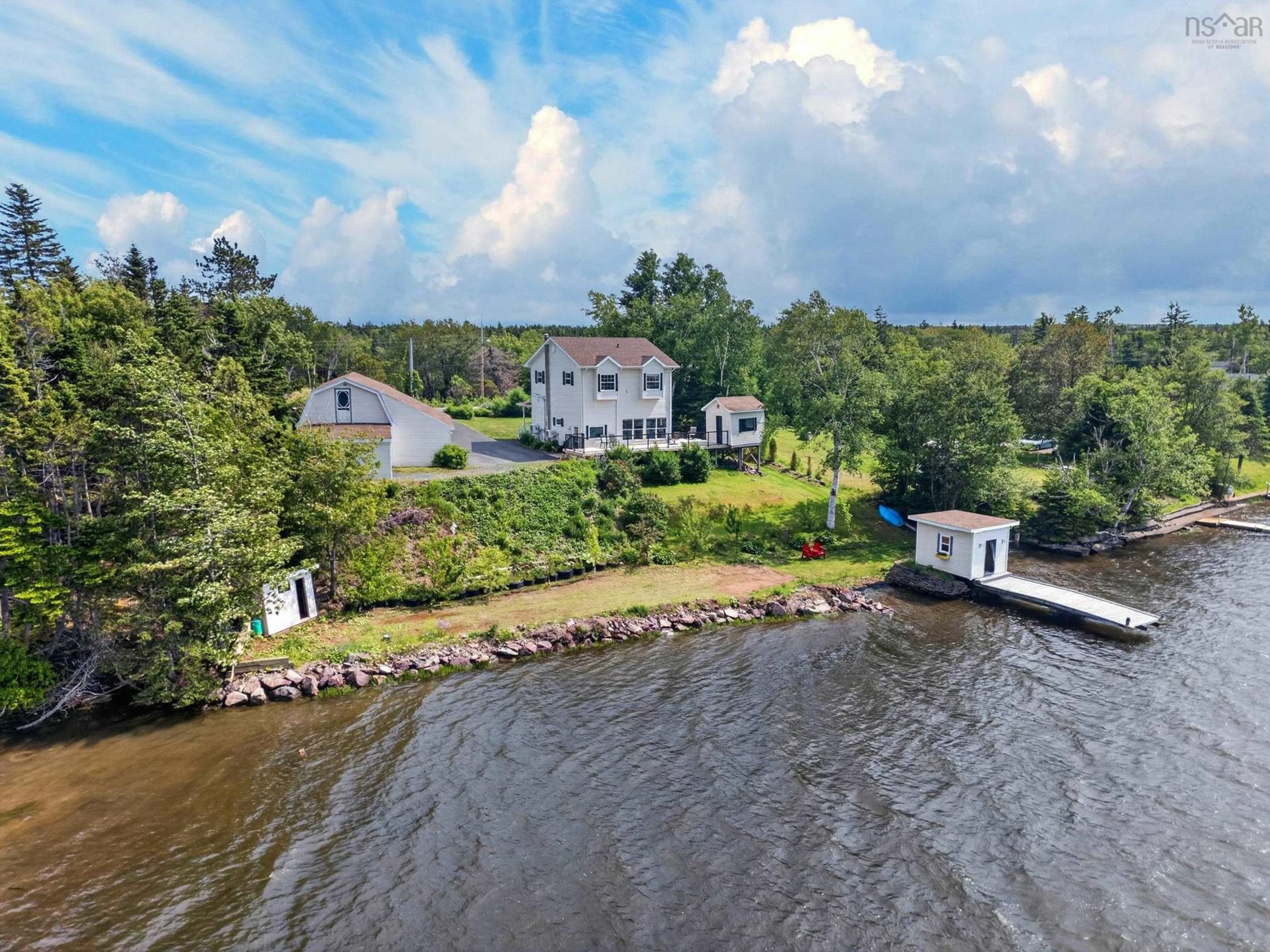 A pic from outside/outdoor area/front of a property/back of a property/a pic from drone, water/lake/river/ocean view for 425 Brickyard Road Rd, Albert Bridge Nova Scotia B1K 2R9
