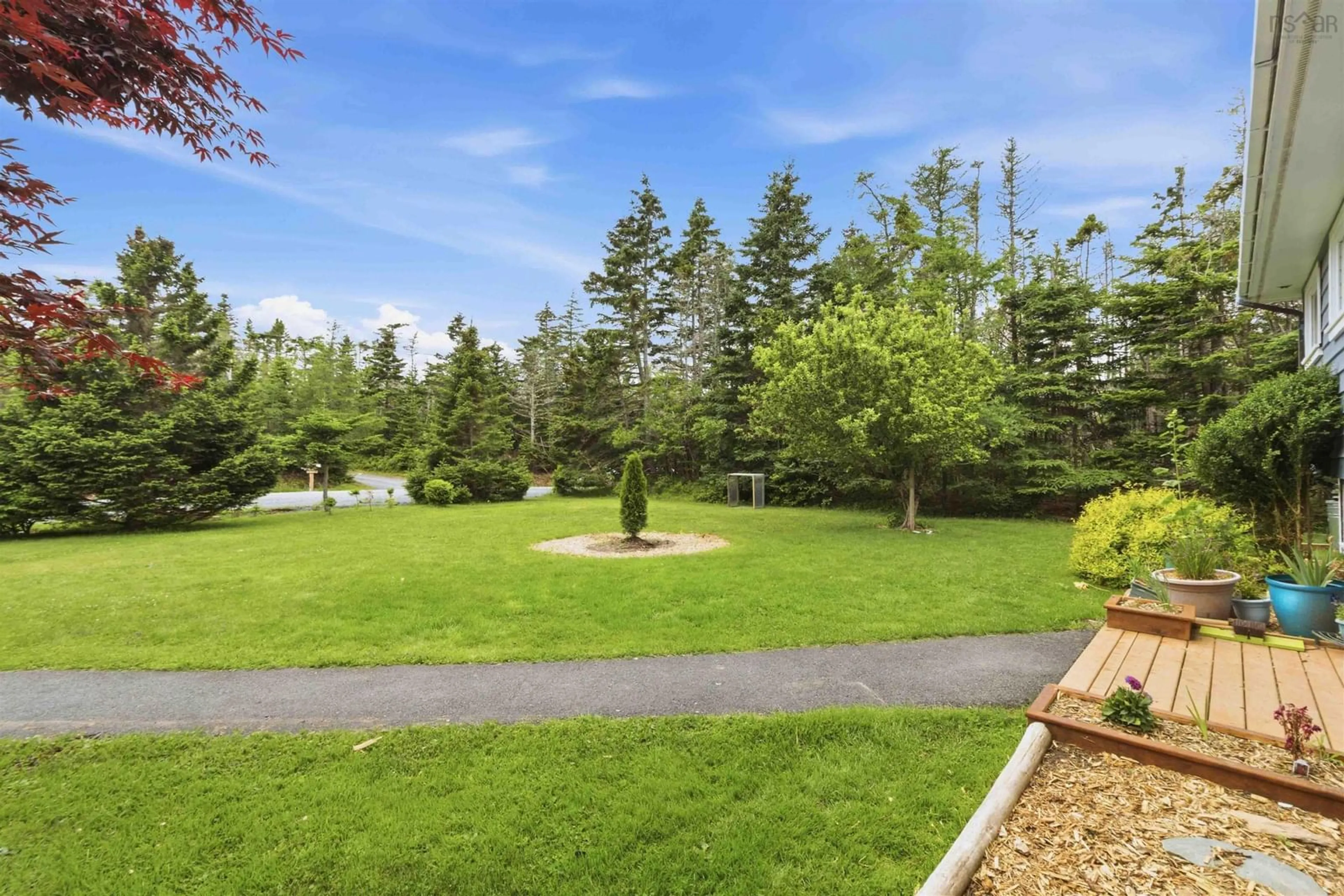 Patio, forest/trees view for 199 Conrod Beach Rd, East Chezzetcook Nova Scotia B0J 1N0