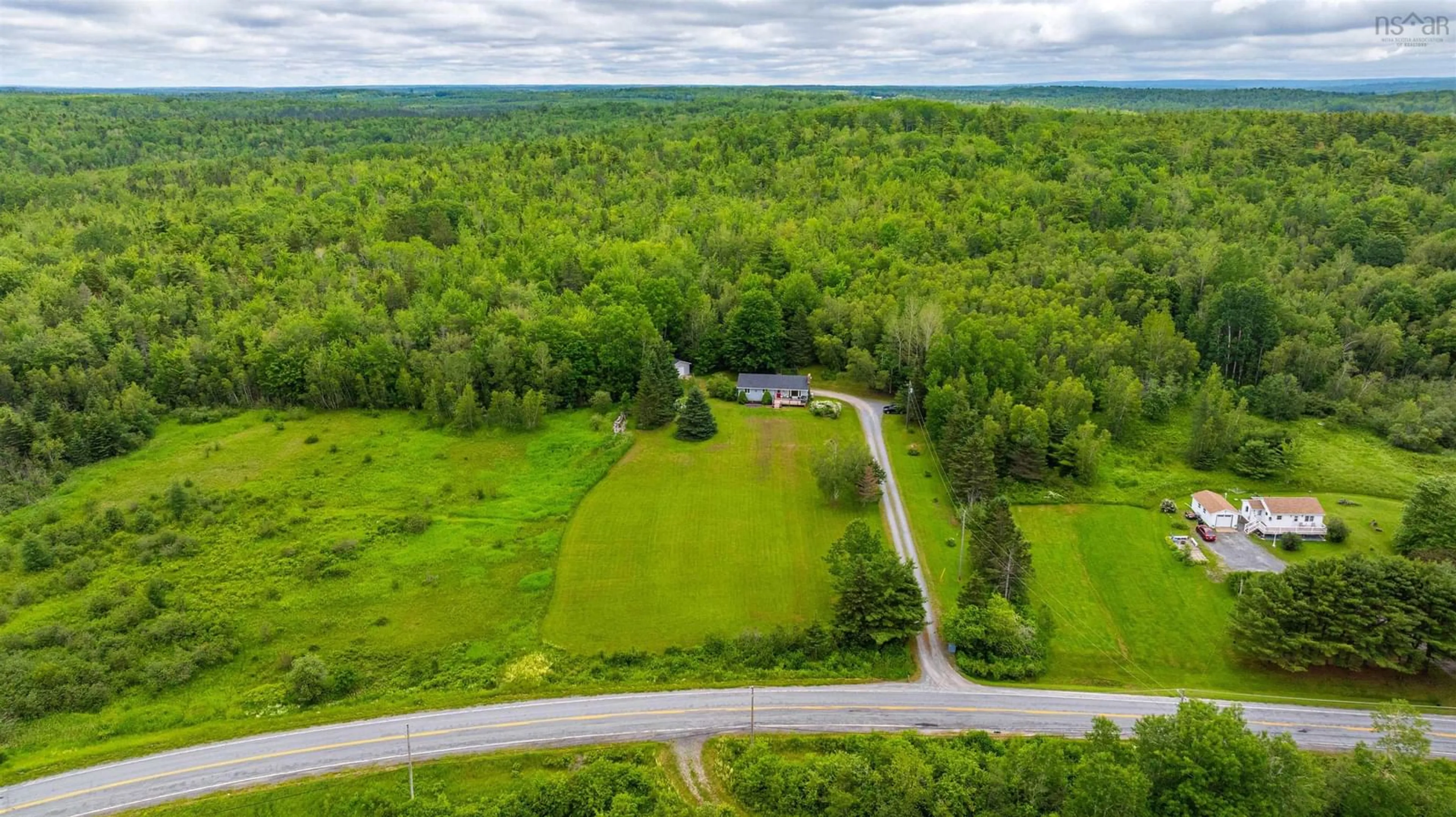 A pic from outside/outdoor area/front of a property/back of a property/a pic from drone, forest/trees view for 2636 215 Hwy, Upper Burlington Nova Scotia B0N 2A0