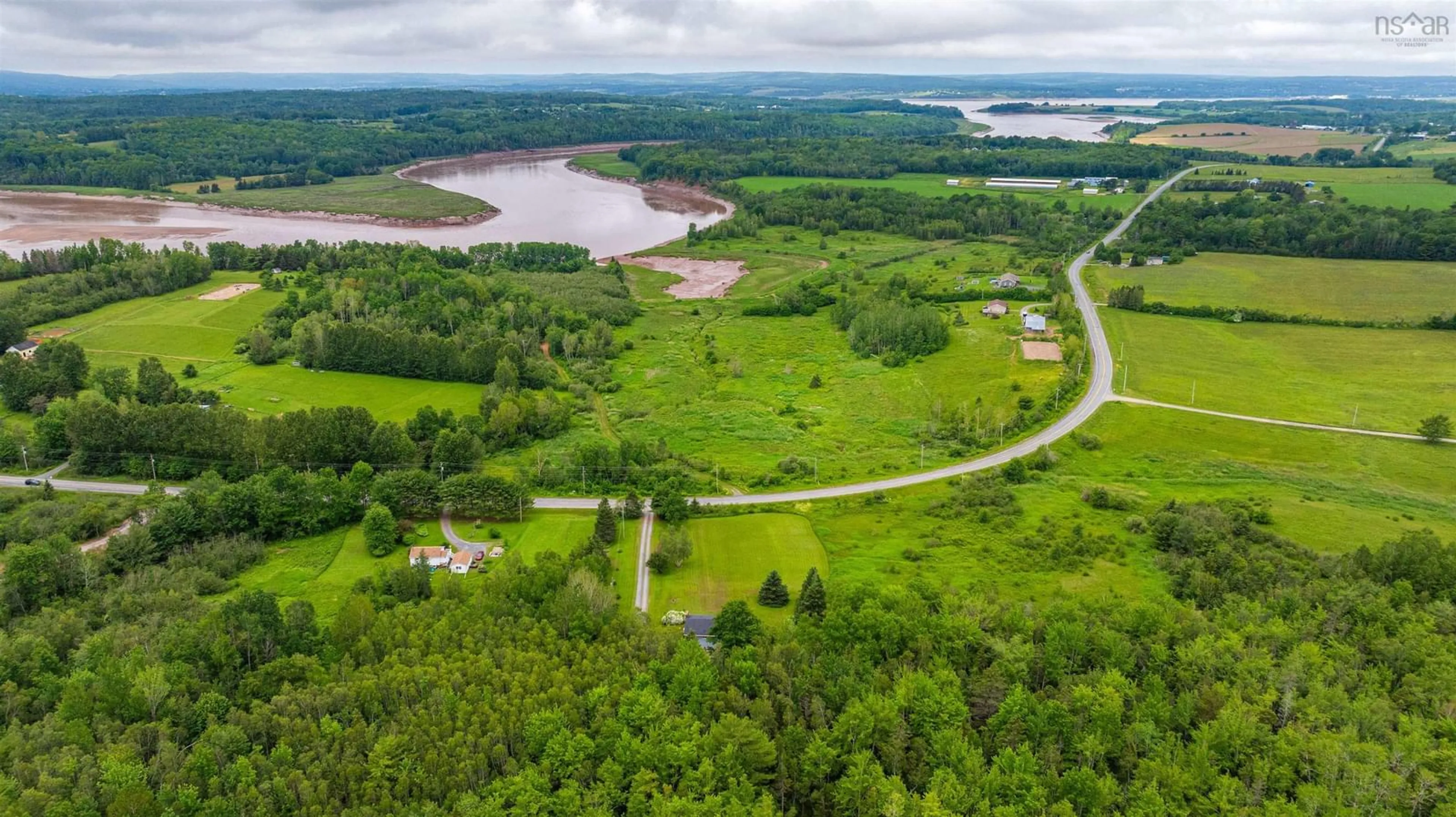 A pic from outside/outdoor area/front of a property/back of a property/a pic from drone, water/lake/river/ocean view for 2636 215 Hwy, Upper Burlington Nova Scotia B0N 2A0