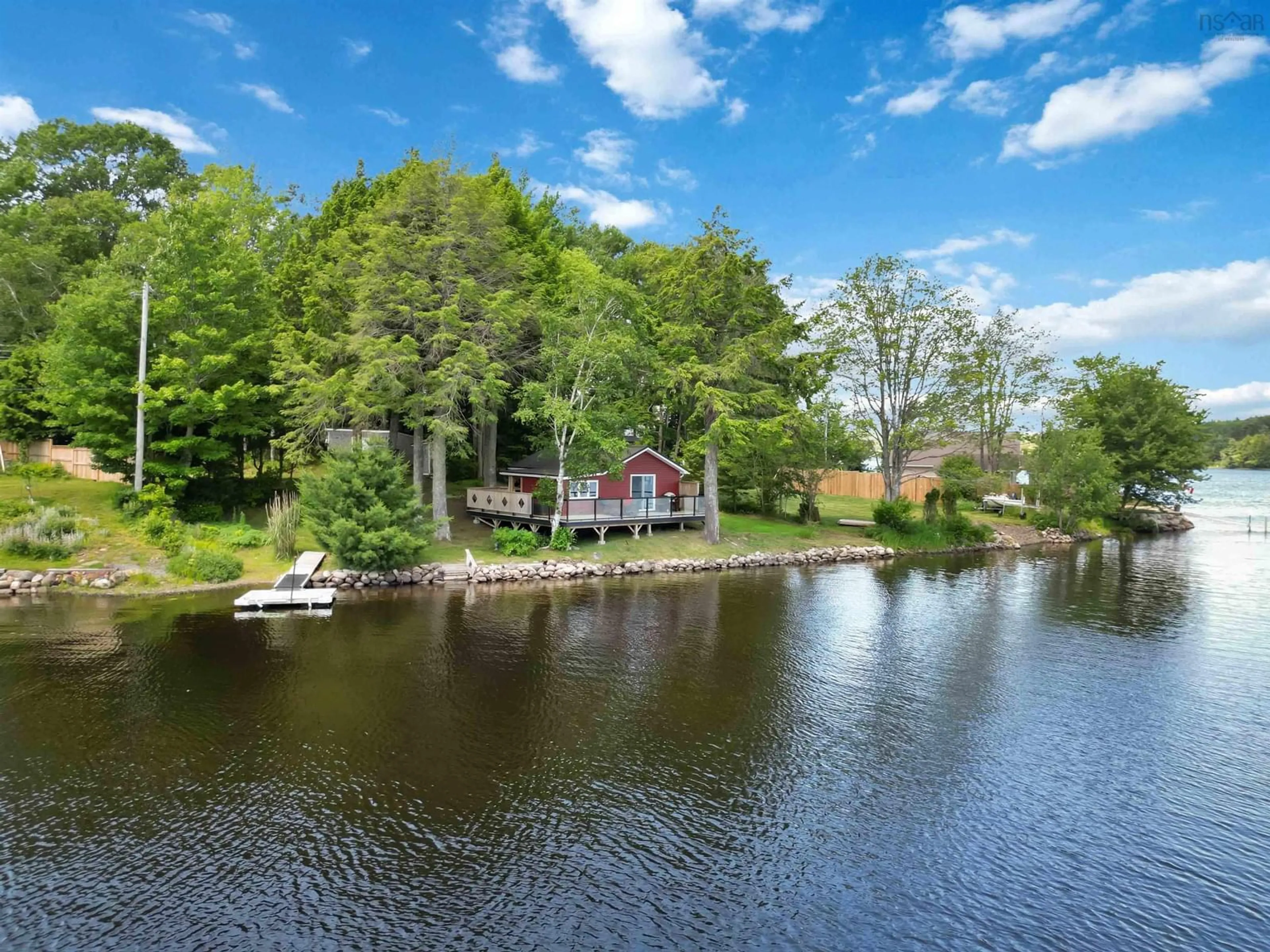 A pic from outside/outdoor area/front of a property/back of a property/a pic from drone, water/lake/river/ocean view for 87 Lake Road Number 4 Rd, Pine Grove Nova Scotia B4V 8E9