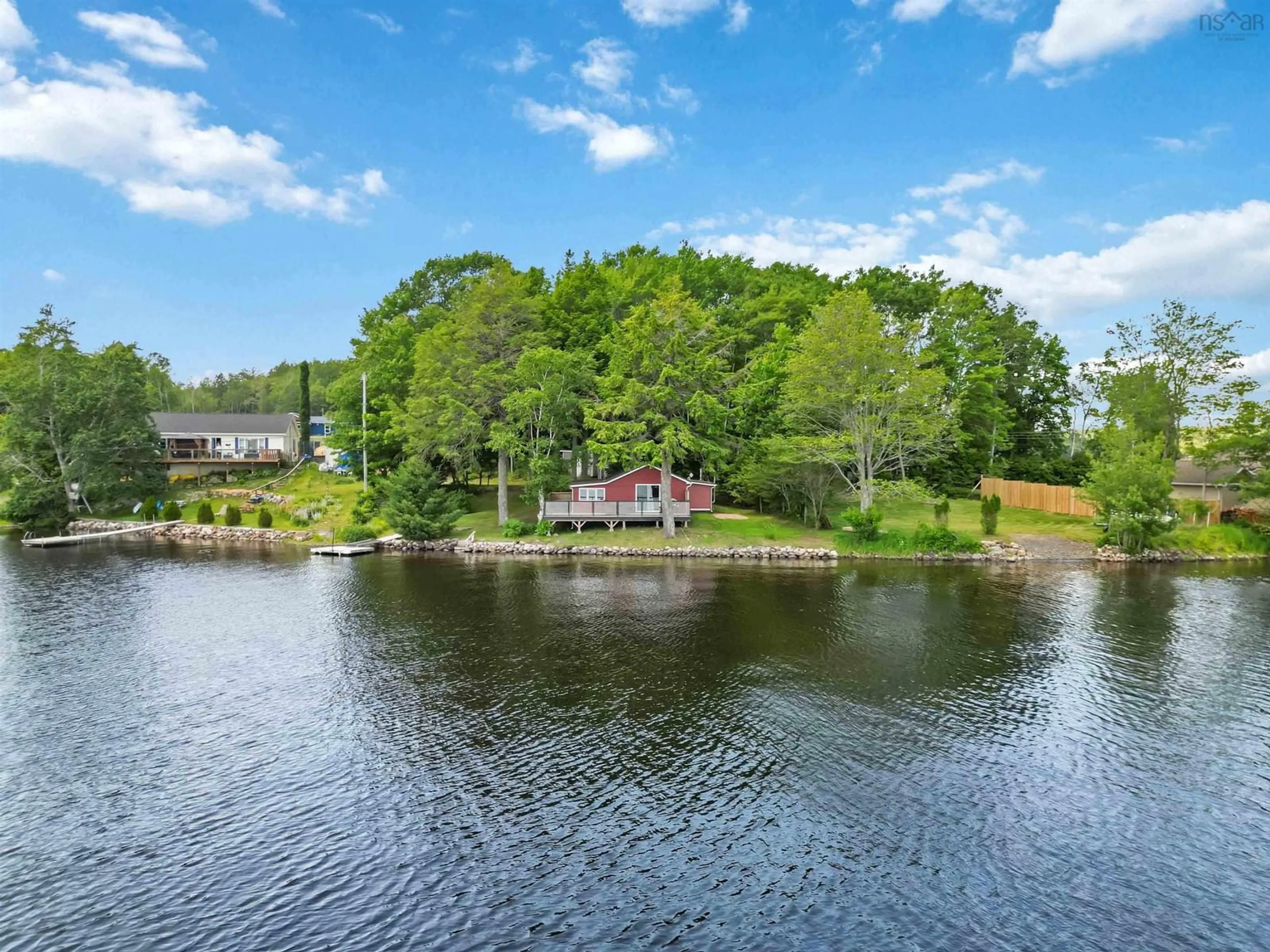 A pic from outside/outdoor area/front of a property/back of a property/a pic from drone, water/lake/river/ocean view for 87 Lake Road Number 4 Rd, Pine Grove Nova Scotia B4V 8E9