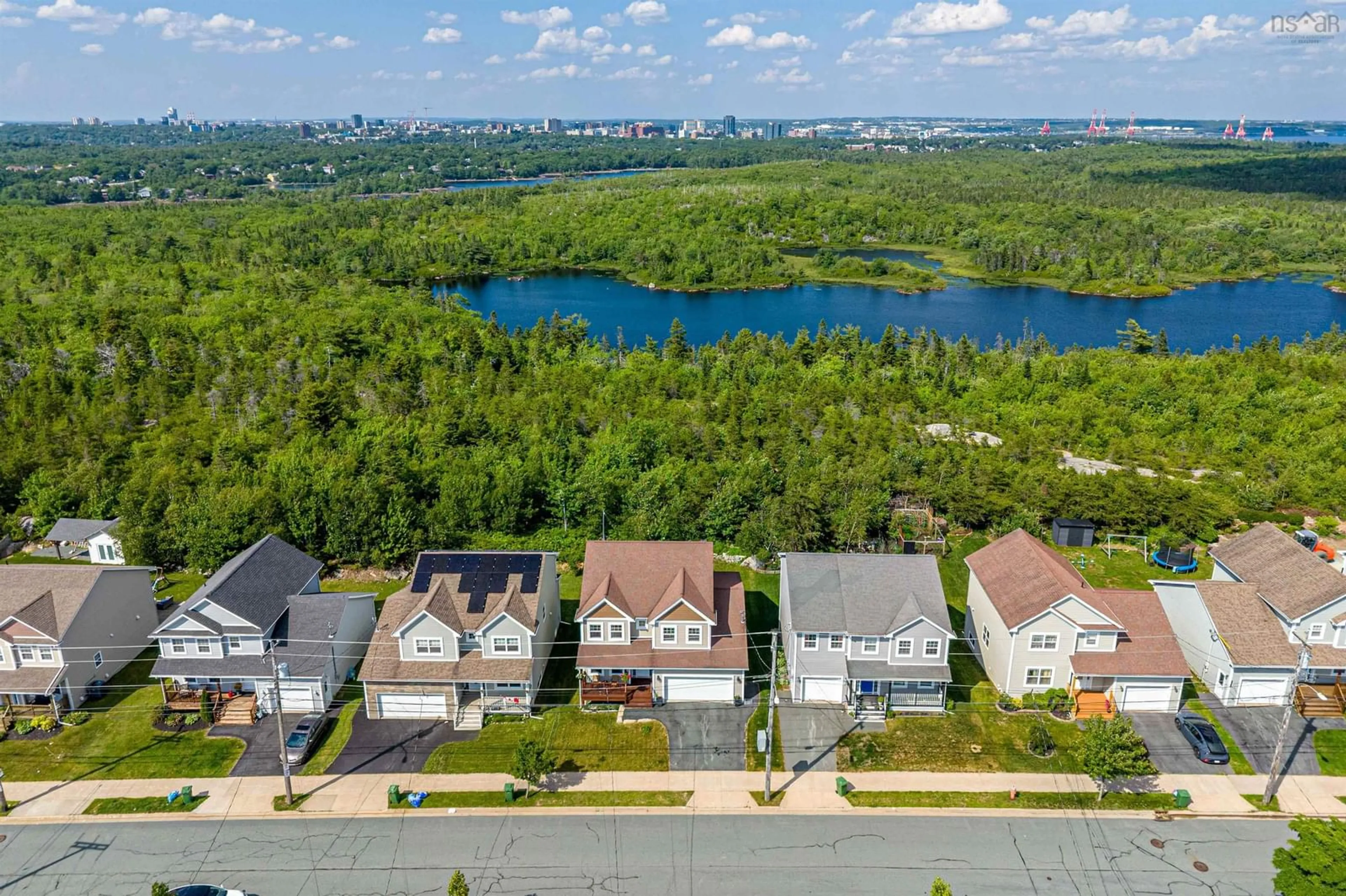A pic from outside/outdoor area/front of a property/back of a property/a pic from drone, water/lake/river/ocean view for 114 Alabaster Way, Halifax Nova Scotia B3P 0E6