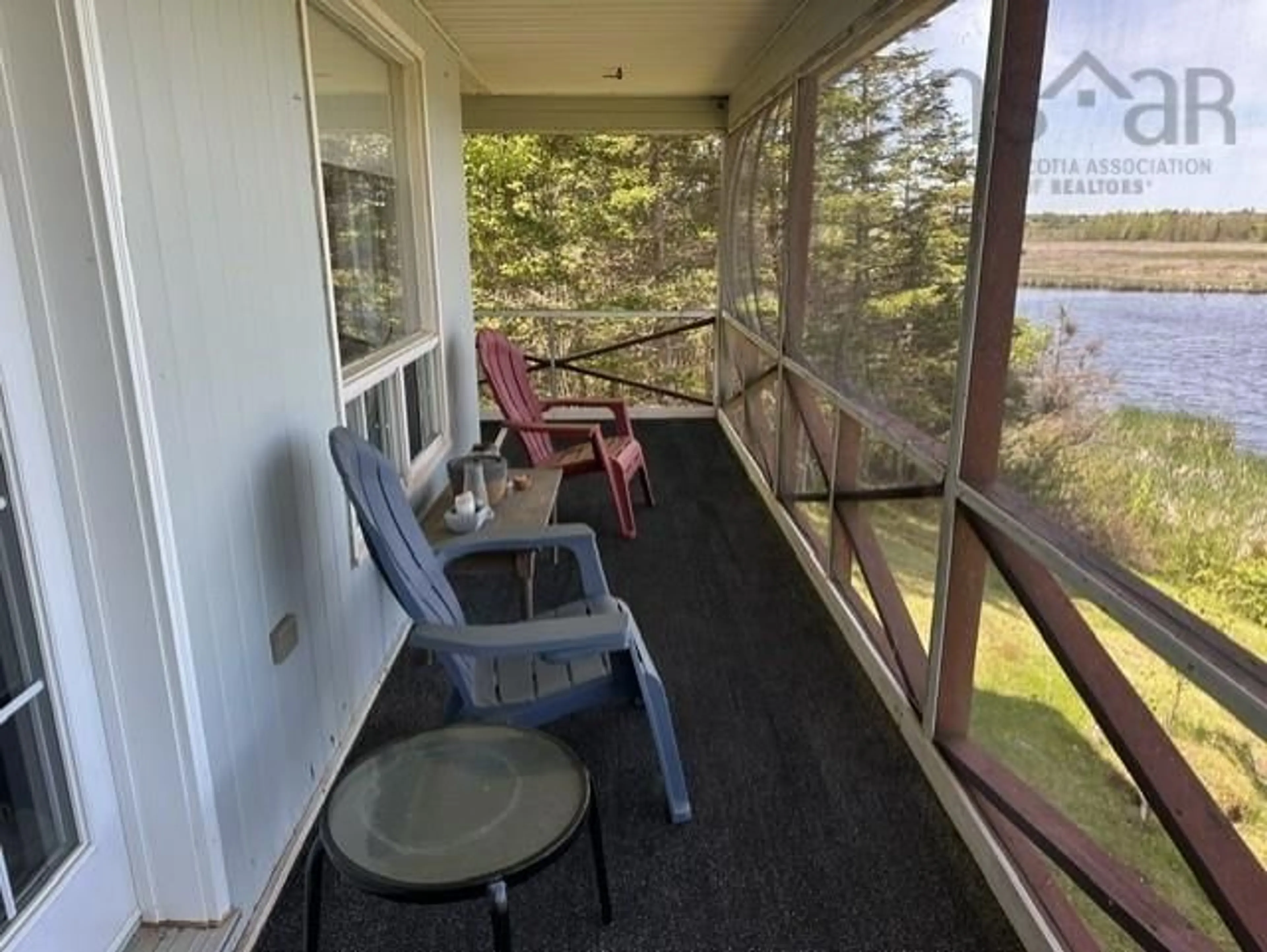 Balcony in the apartment, water/lake/river/ocean view for 224 Saltspray Lane, Caribou River Nova Scotia B0K 1H0