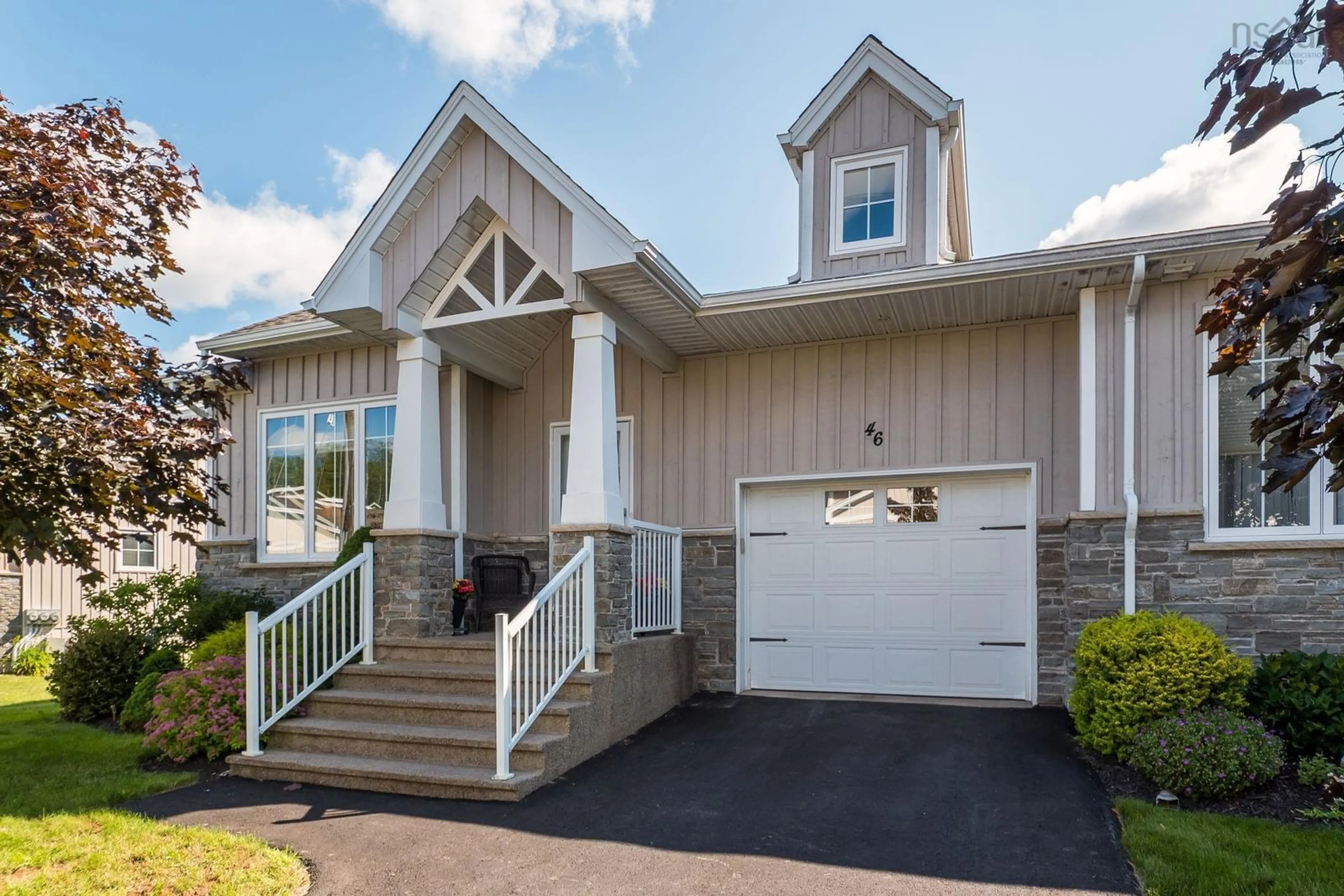 Home with vinyl exterior material, street for 46 Castlestone Dr, Bedford Nova Scotia B4B 0J4