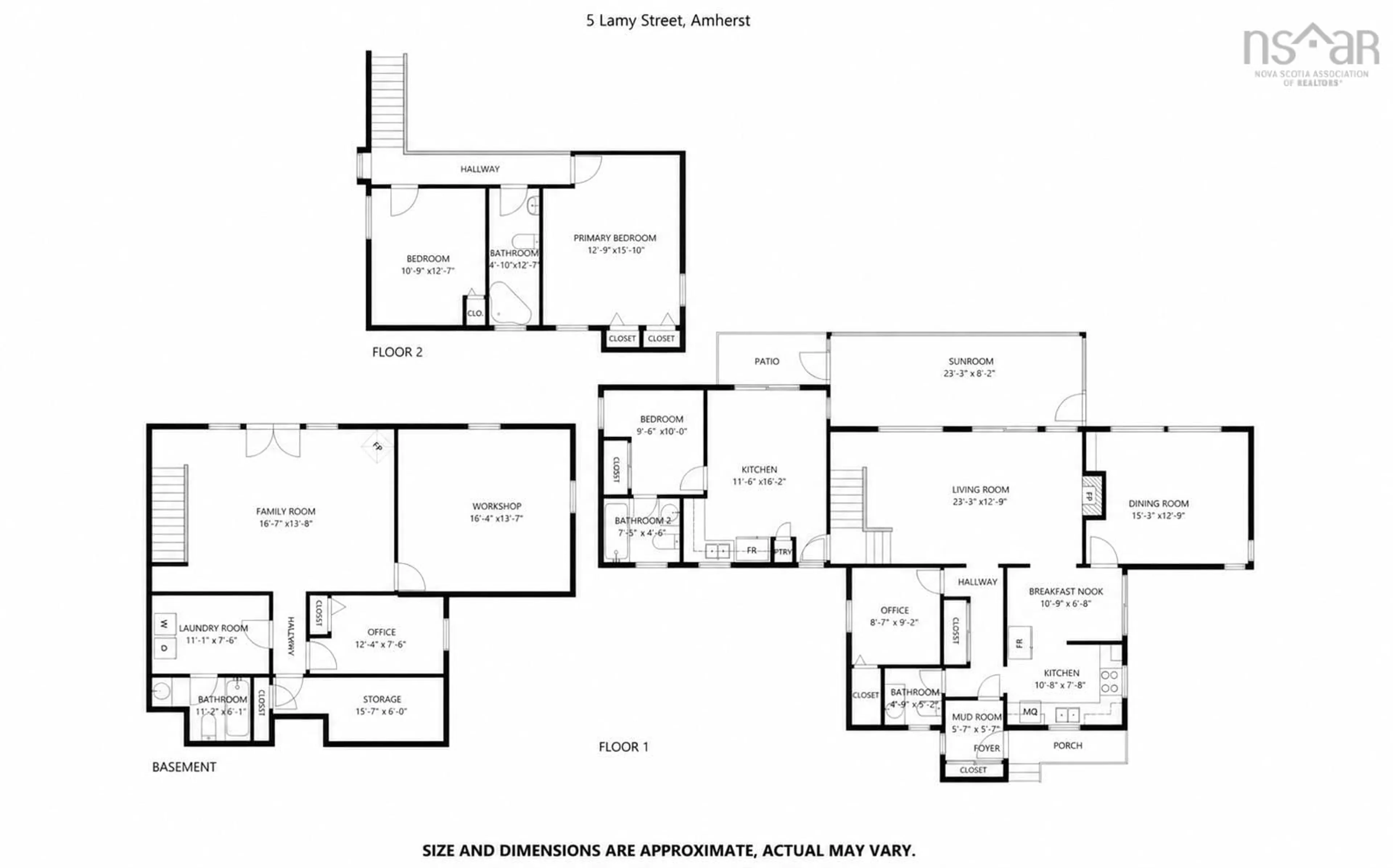 Floor plan for 5 Lamy St, Amherst Nova Scotia B4H 3T8