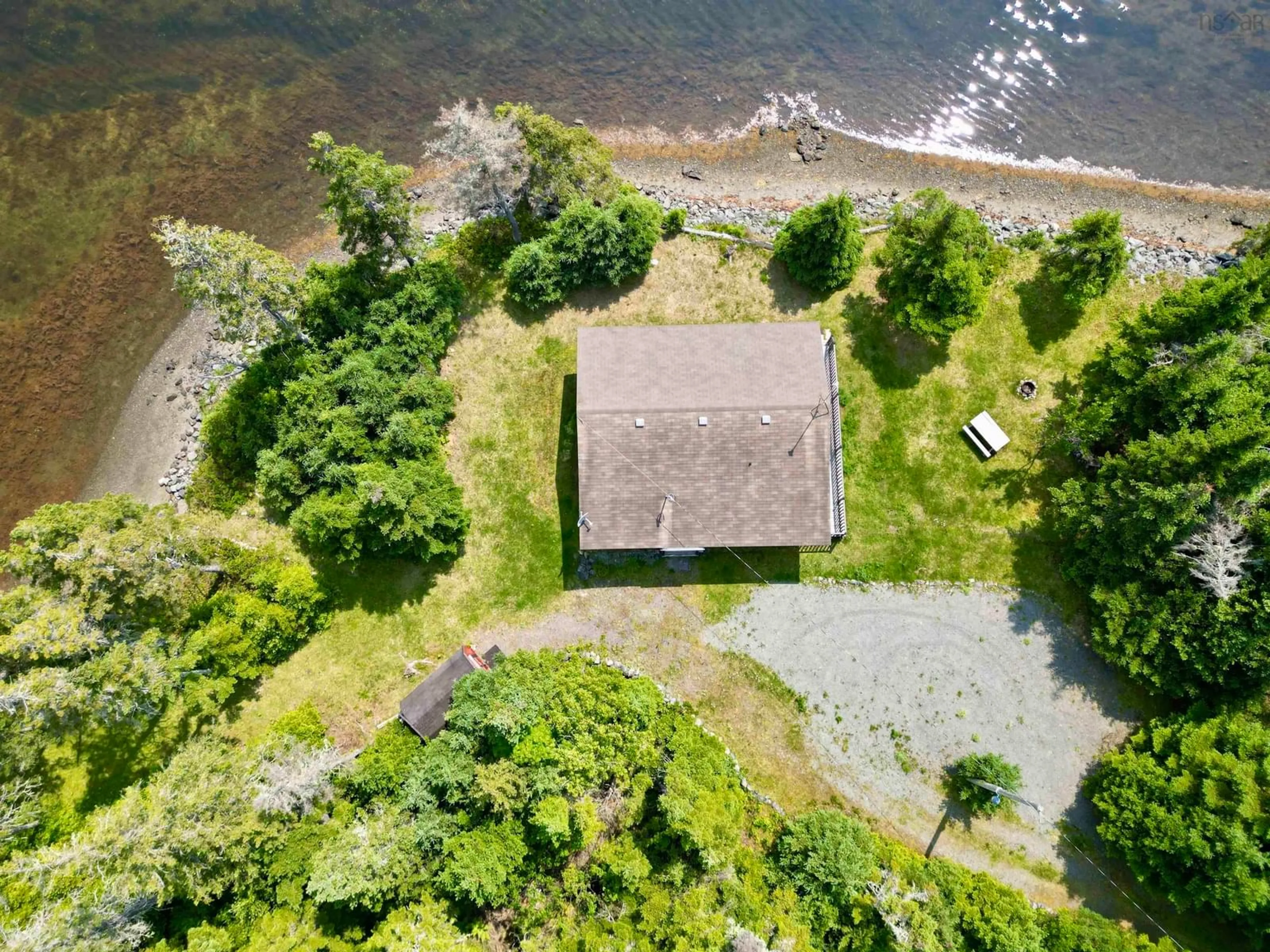 A pic from outside/outdoor area/front of a property/back of a property/a pic from drone, water/lake/river/ocean view for 899 Westside Grand River Rd., Grand River Nova Scotia B0E 1M0