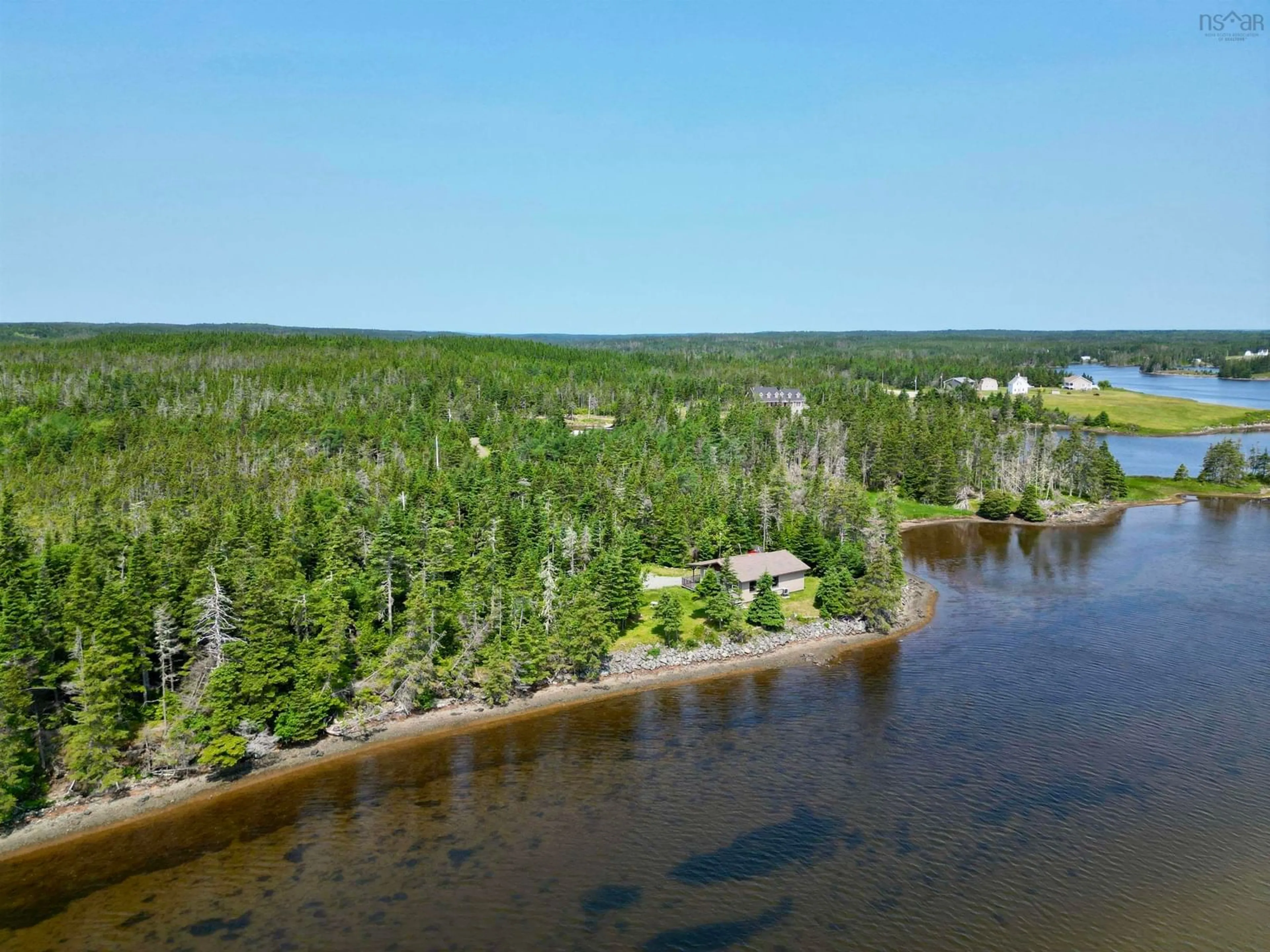 A pic from outside/outdoor area/front of a property/back of a property/a pic from drone, water/lake/river/ocean view for 899 Westside Grand River Rd., Grand River Nova Scotia B0E 1M0