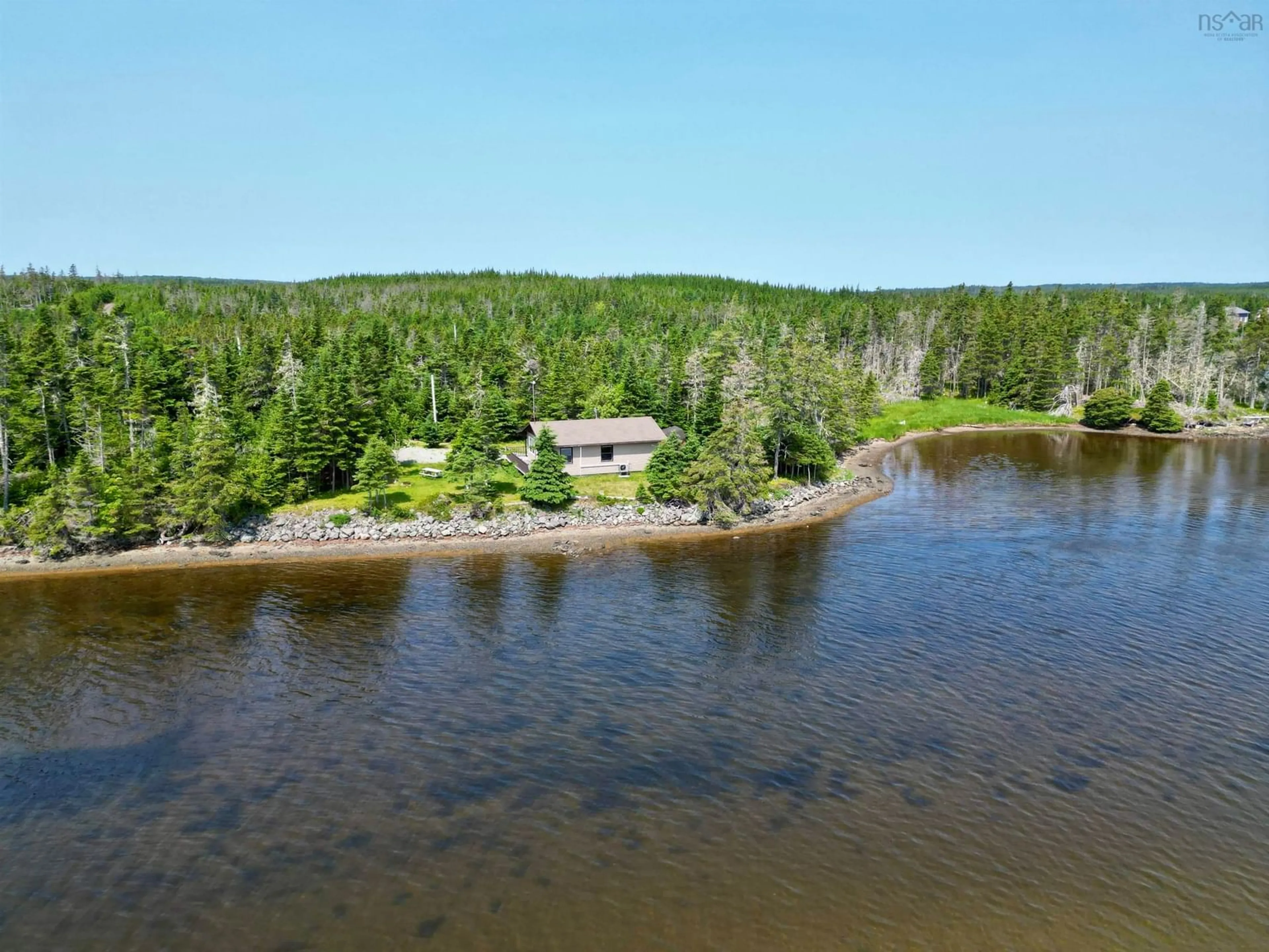 A pic from outside/outdoor area/front of a property/back of a property/a pic from drone, water/lake/river/ocean view for 899 Westside Grand River Rd., Grand River Nova Scotia B0E 1M0