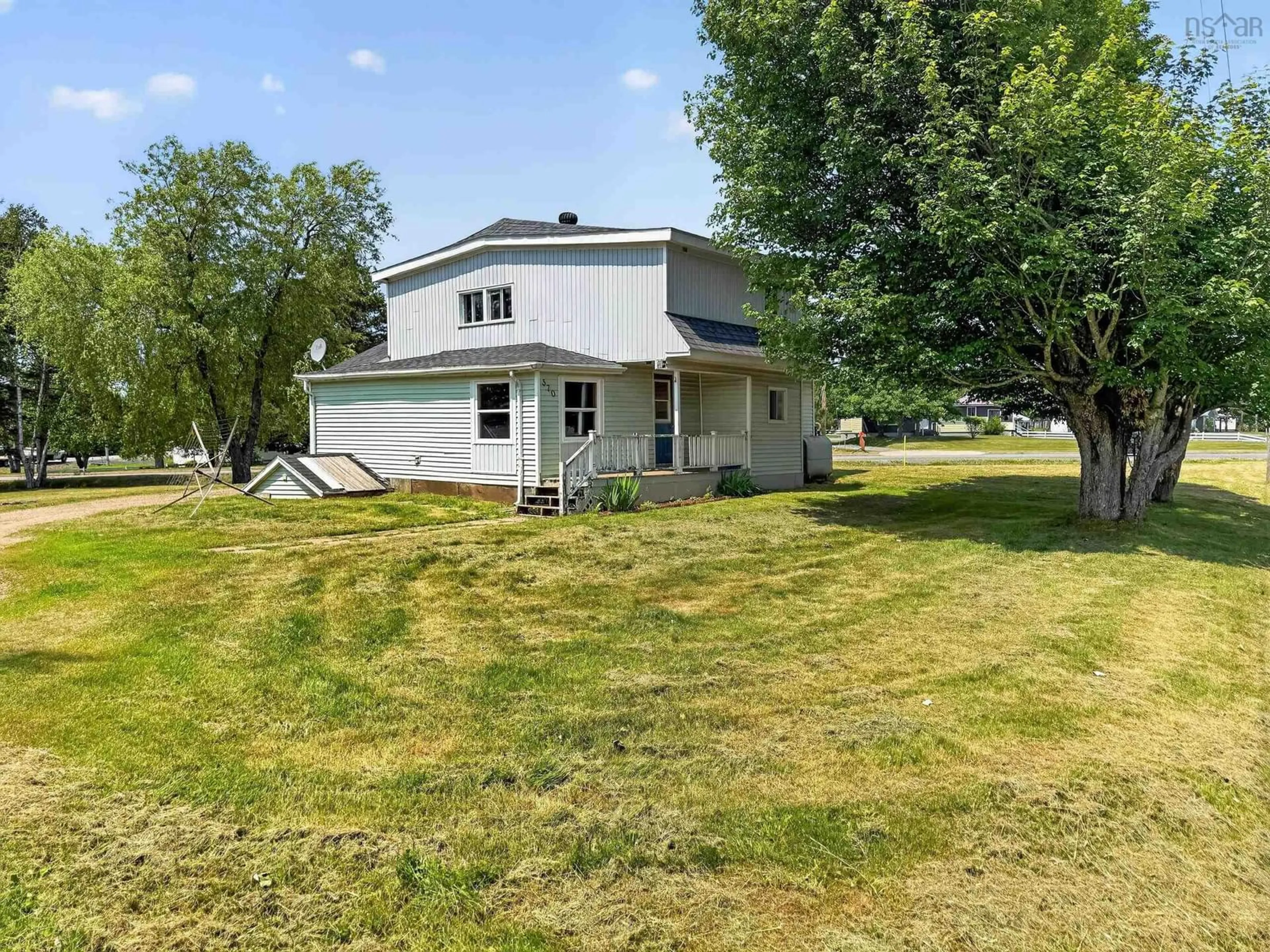 A pic from outside/outdoor area/front of a property/back of a property/a pic from drone, unknown for 370 Salmon River Rd, Salmon River Nova Scotia B6L 4E4