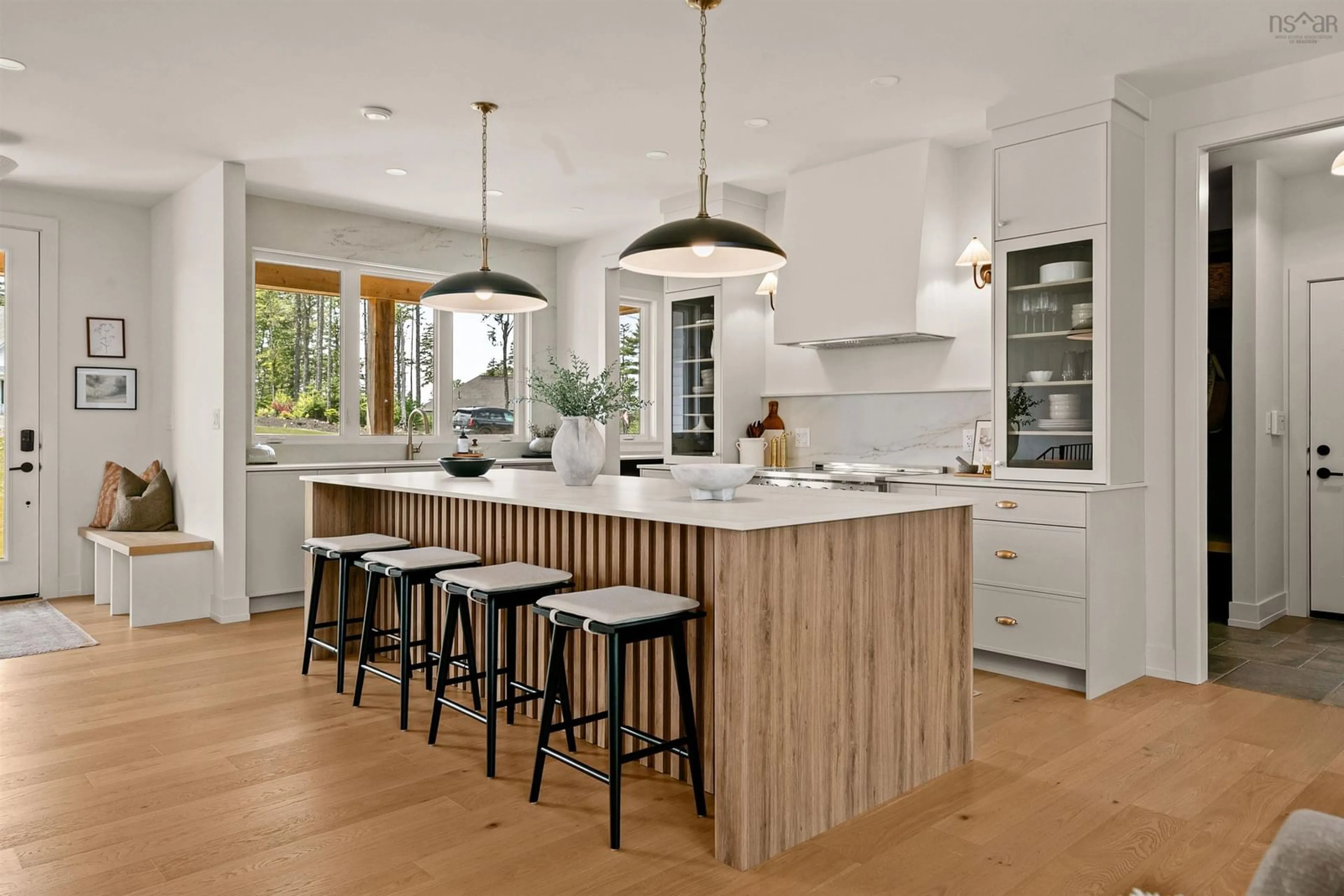 Contemporary kitchen, wood/laminate floor for 95 Heatherton Cres, Fall River Nova Scotia B2T 0V2