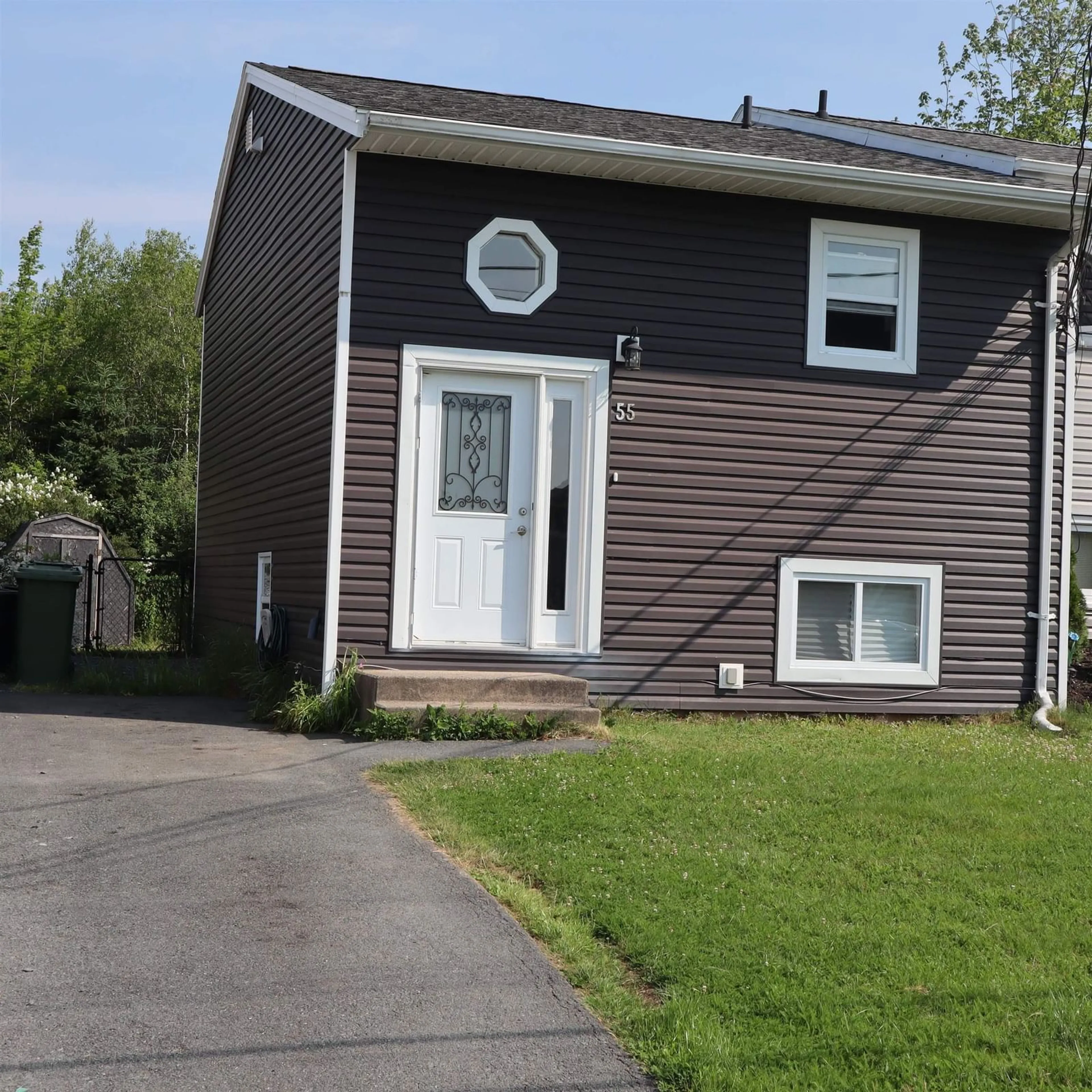 Home with vinyl exterior material, street for 55 Clermont Cres, Dartmouth Nova Scotia B2W 4N9