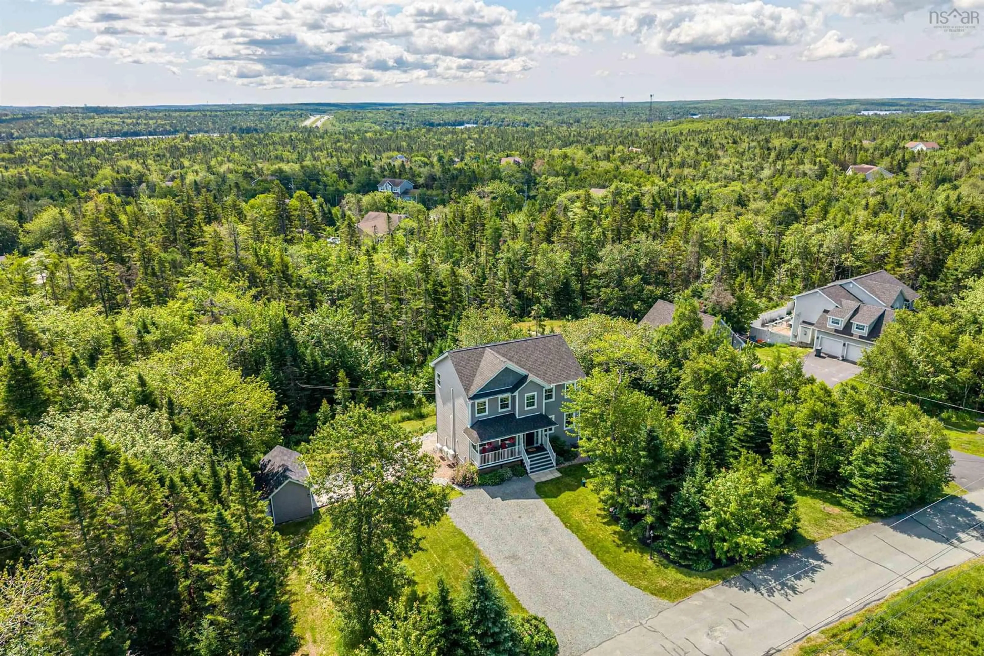 A pic from outside/outdoor area/front of a property/back of a property/a pic from drone, forest/trees view for 51 Fellesmere Lane, Stillwater Lake Nova Scotia B3Z 4P6