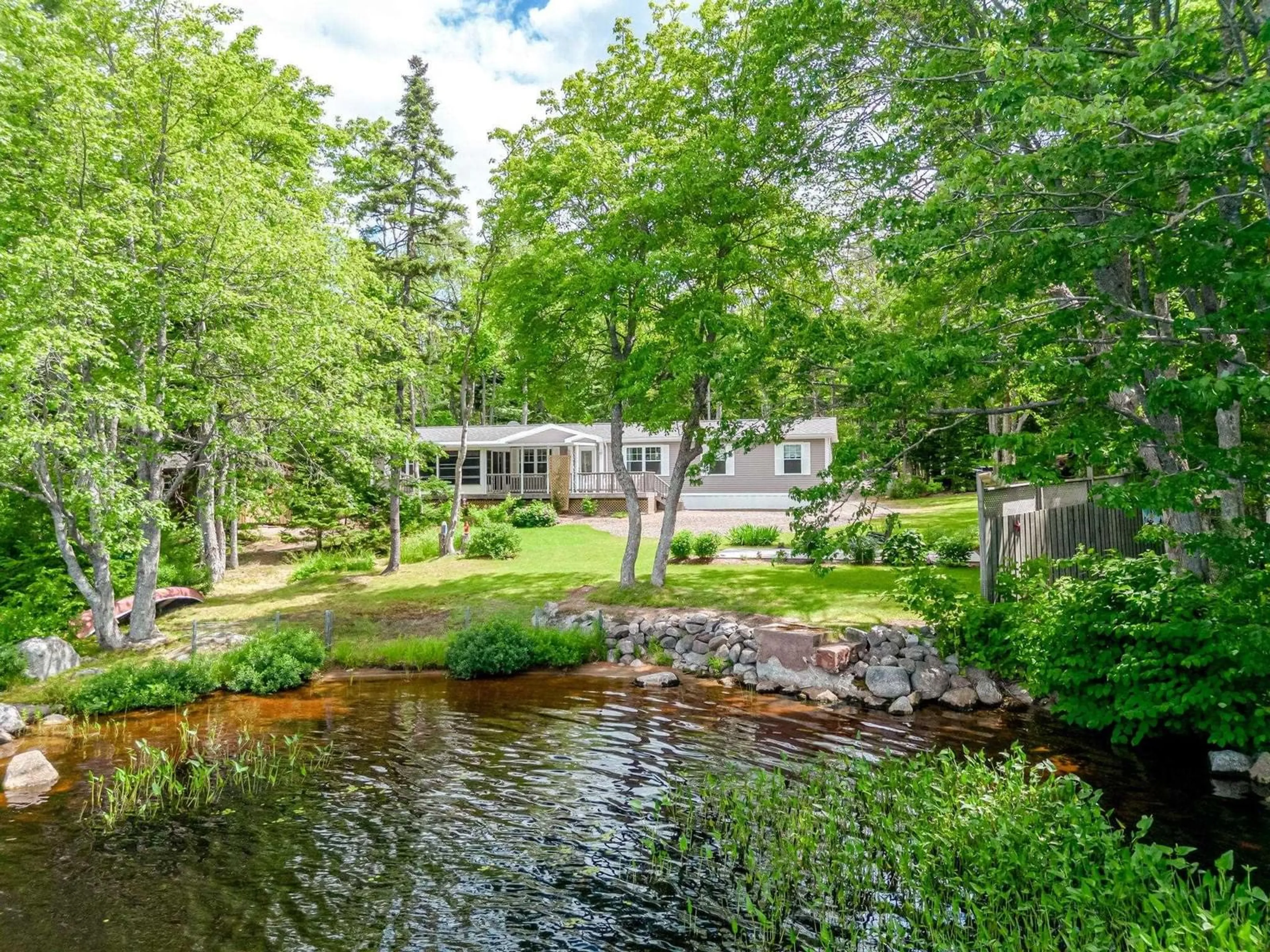 A pic from outside/outdoor area/front of a property/back of a property/a pic from drone, water/lake/river/ocean view for 633 Adams Rd, New Albany Nova Scotia B0S 1P0