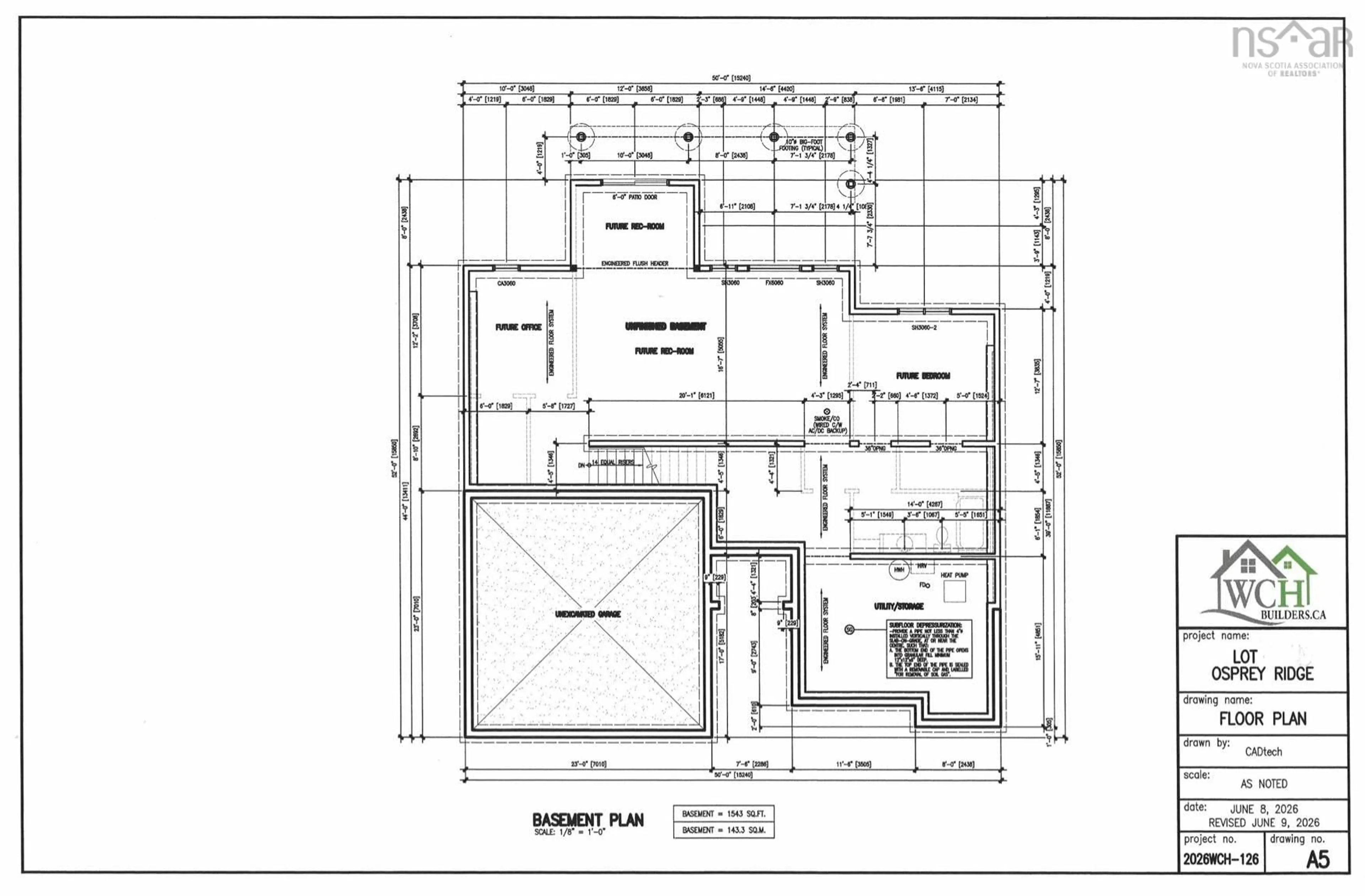 Floor plan for Lot 122 Osprey Ridge, Belnan Nova Scotia B2S 0J4