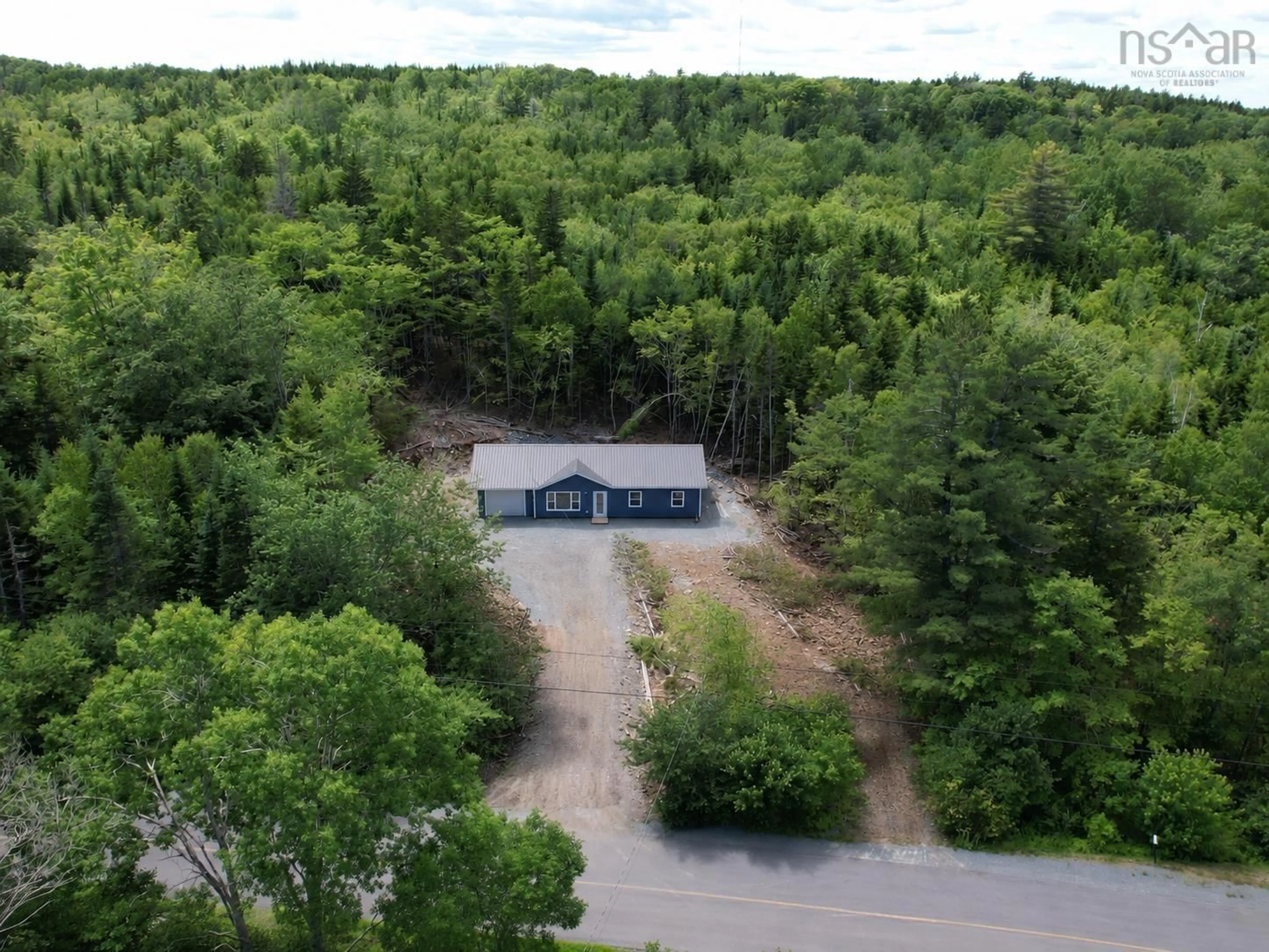 A pic from outside/outdoor area/front of a property/back of a property/a pic from drone, forest/trees view for 84 Isner Diversion, Italy Cross Nova Scotia B4V 0P4