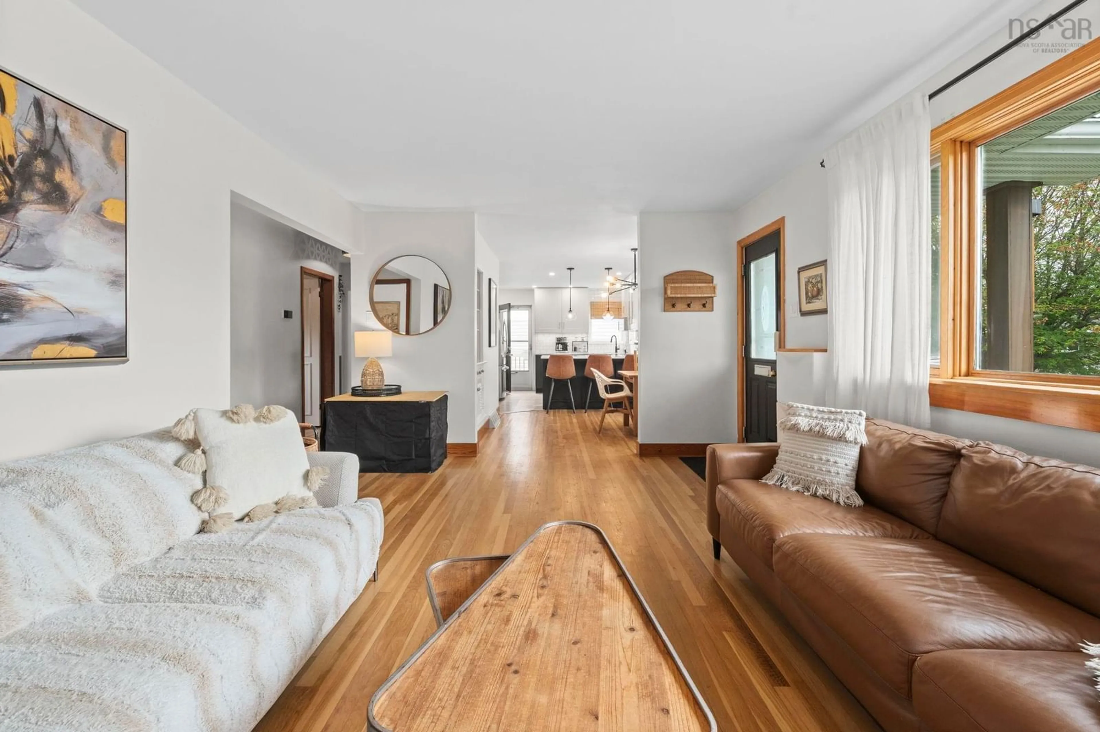Living room with furniture, wood/laminate floor for 122 Sunnybrae Ave, Halifax Nova Scotia B3N 2H1