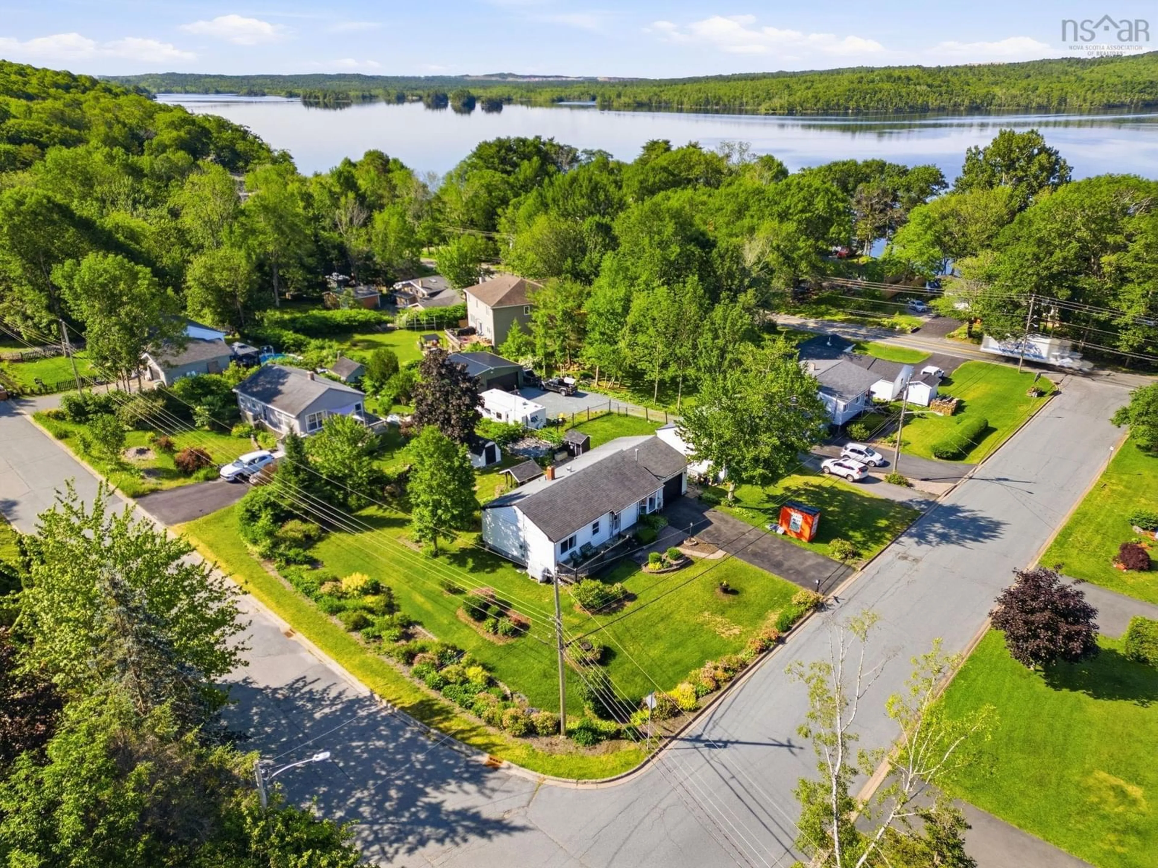 A pic from outside/outdoor area/front of a property/back of a property/a pic from drone, water/lake/river/ocean view for 15 Sibley St, Waverley Nova Scotia B2R 1G9