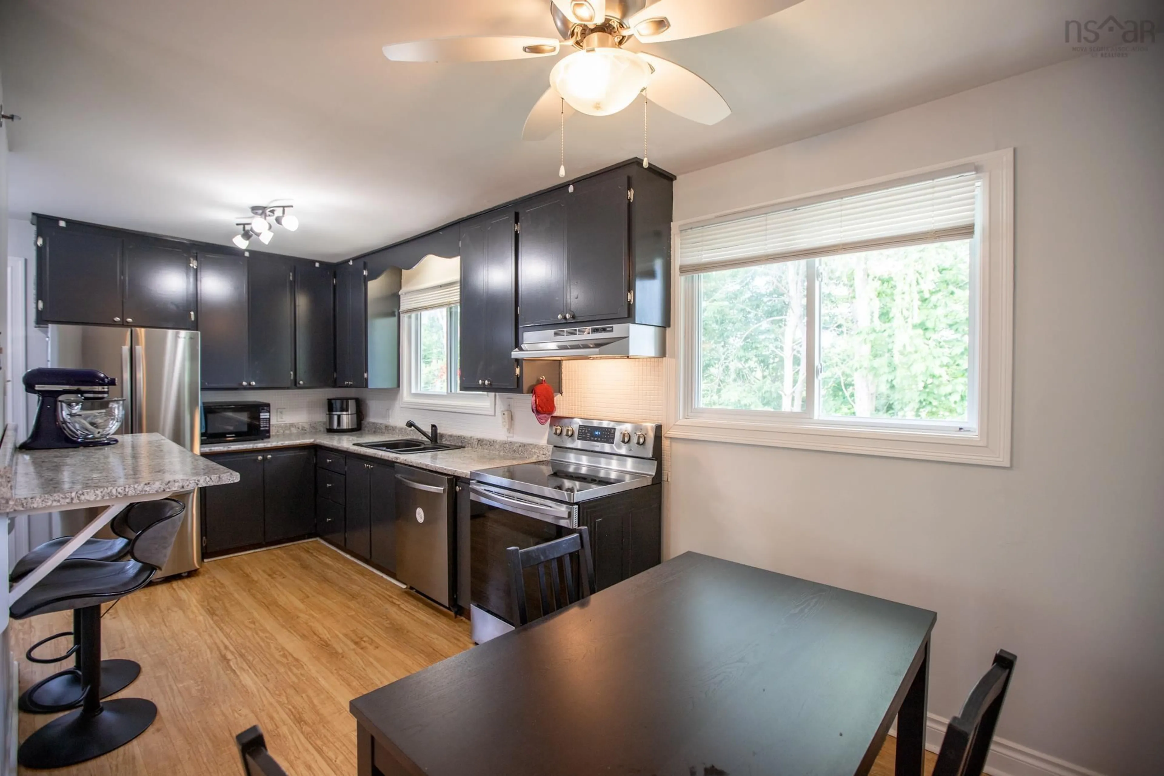 Open concept kitchen, wood/laminate floor for 3 Briarwood Crt, Lower Sackville Nova Scotia B4C 1A7