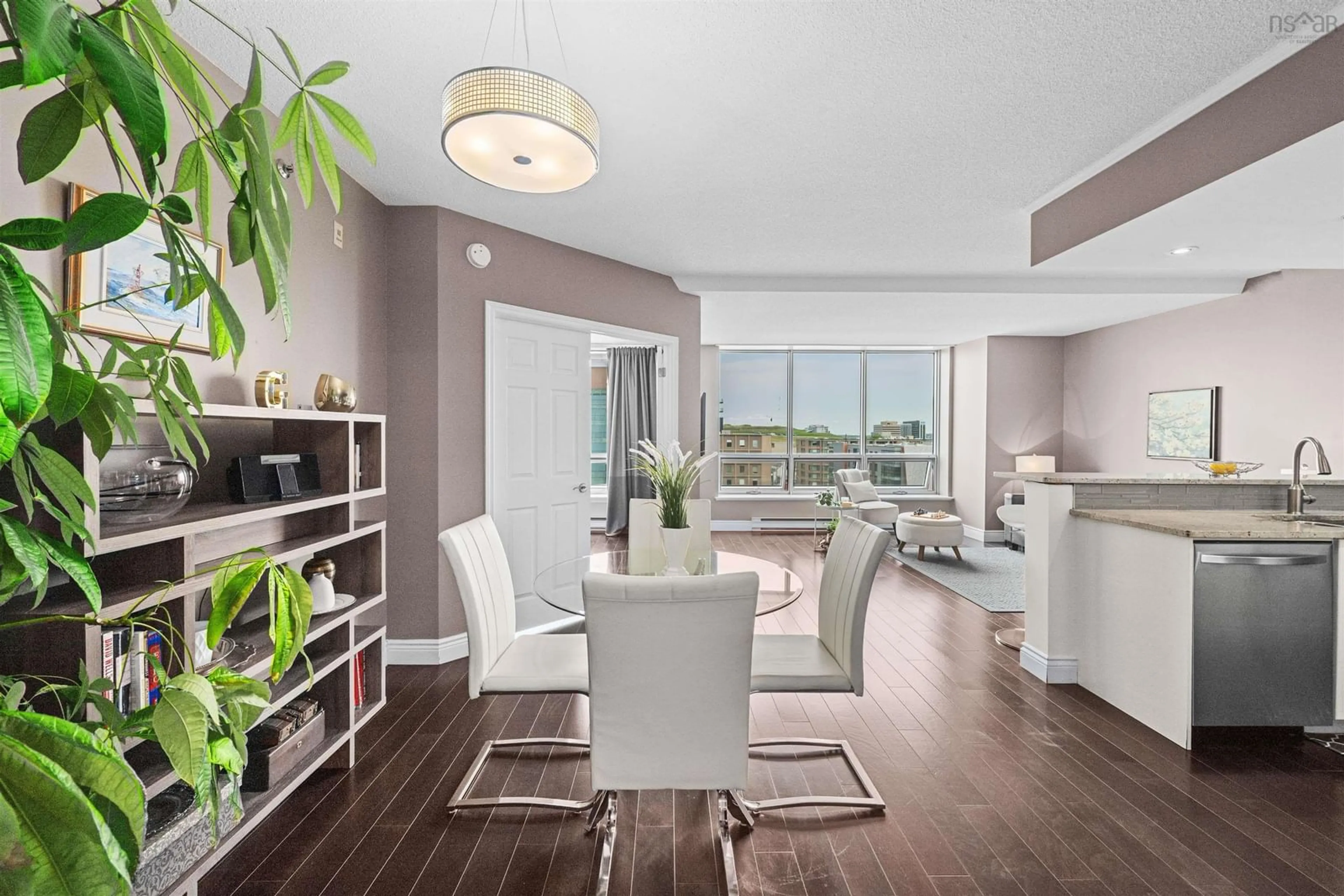 Living room with furniture, wood/laminate floor for 1465 Brenton St #1103, Halifax Nova Scotia B3J 1H1