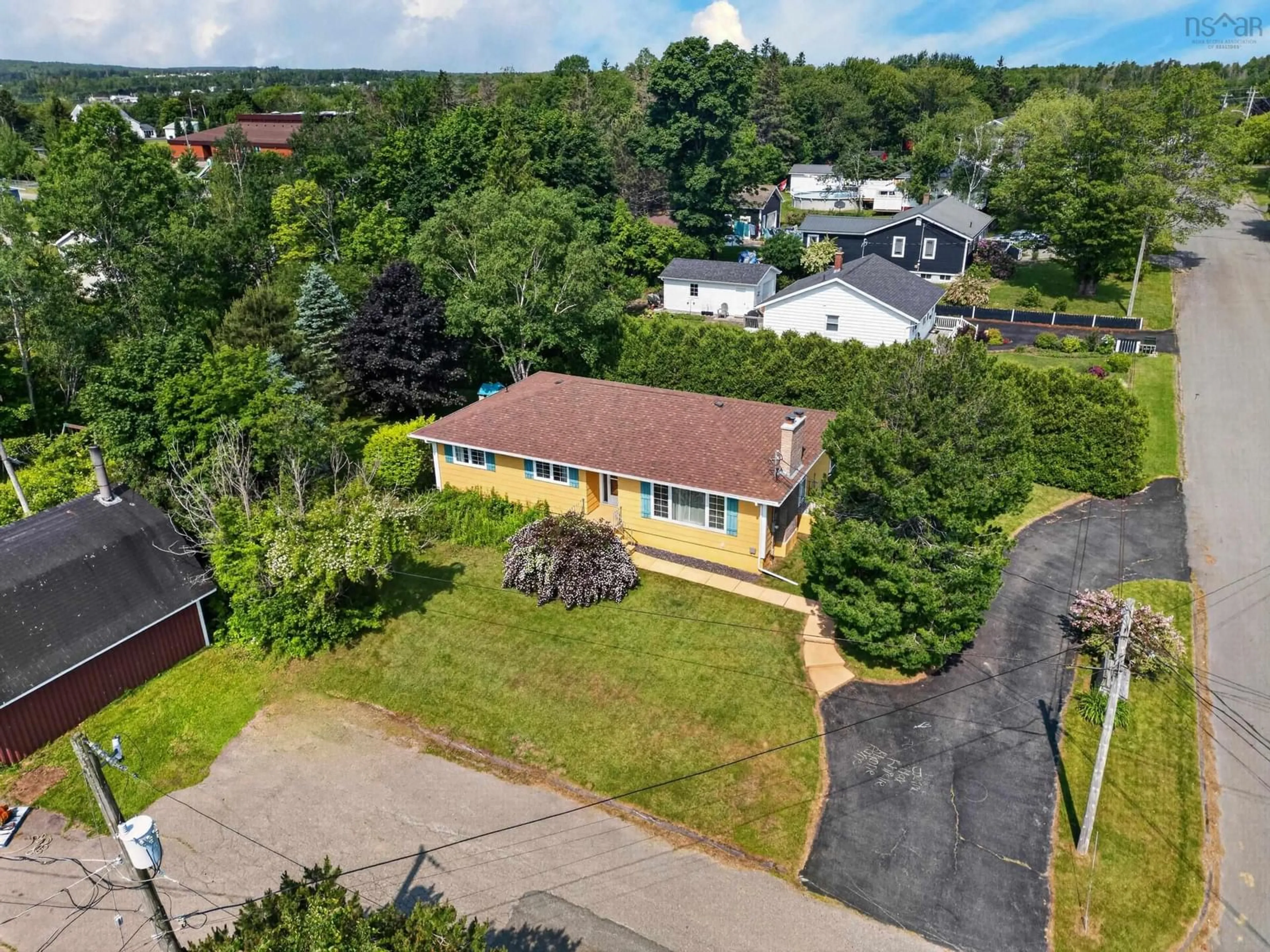 A pic from outside/outdoor area/front of a property/back of a property/a pic from drone, street for 70 Hillcrest Dr, Coxheath Nova Scotia B1R 1V2