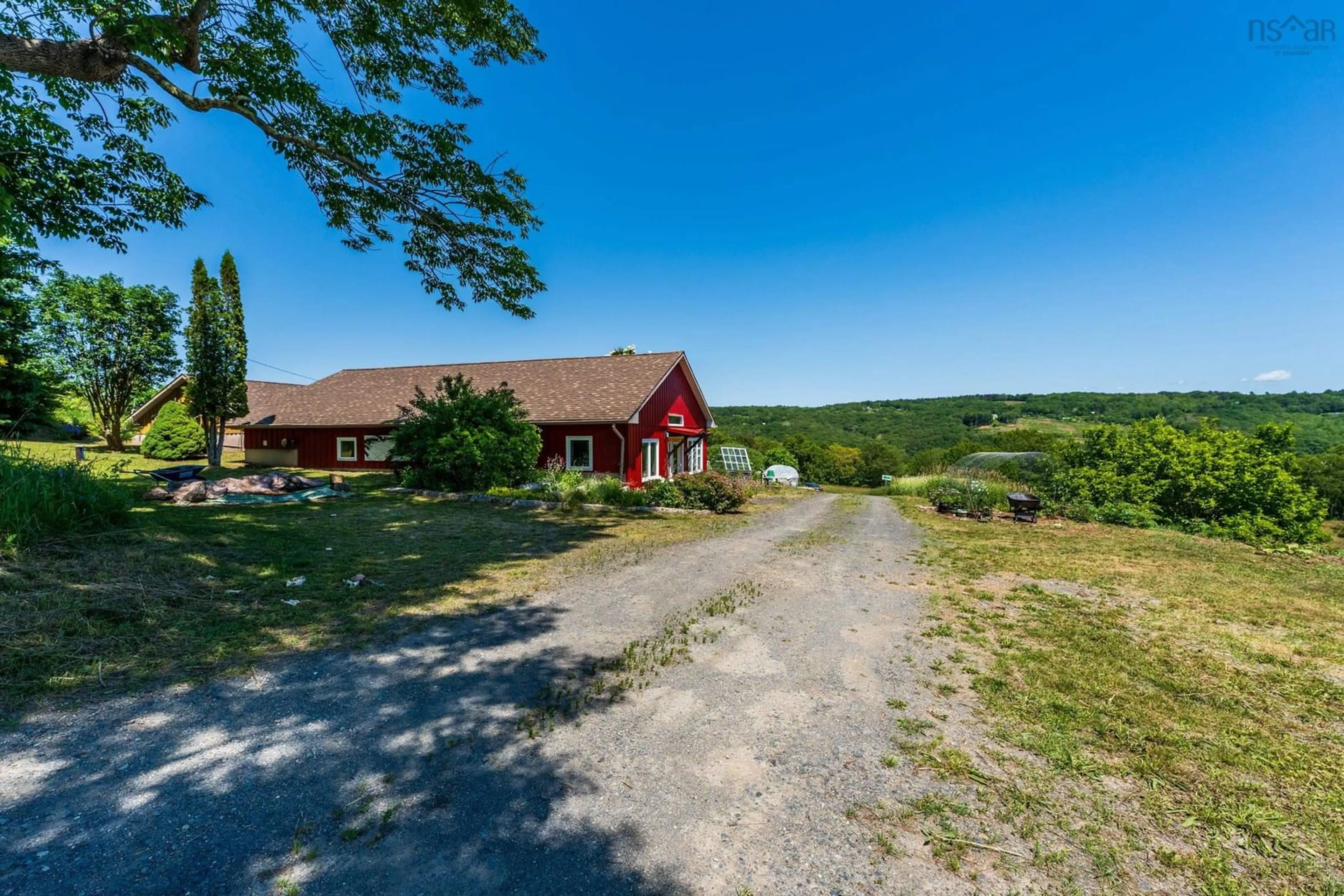 A pic from outside/outdoor area/front of a property/back of a property/a pic from drone, mountain view for 541 Riverview Road, Bear River Nova Scotia B0S 1B0