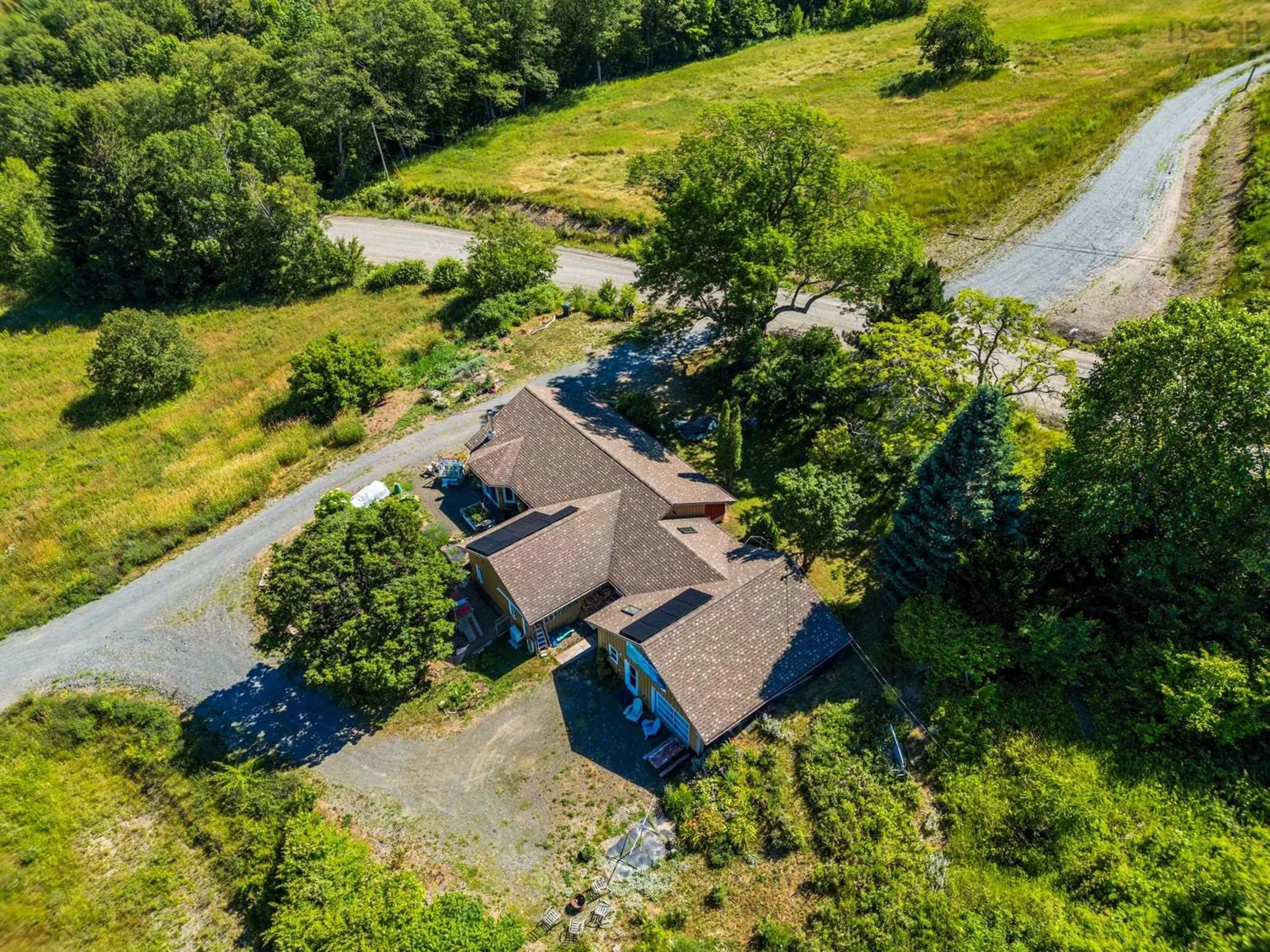 A pic from outside/outdoor area/front of a property/back of a property/a pic from drone, water/lake/river/ocean view for 541 Riverview Road, Bear River Nova Scotia B0S 1B0