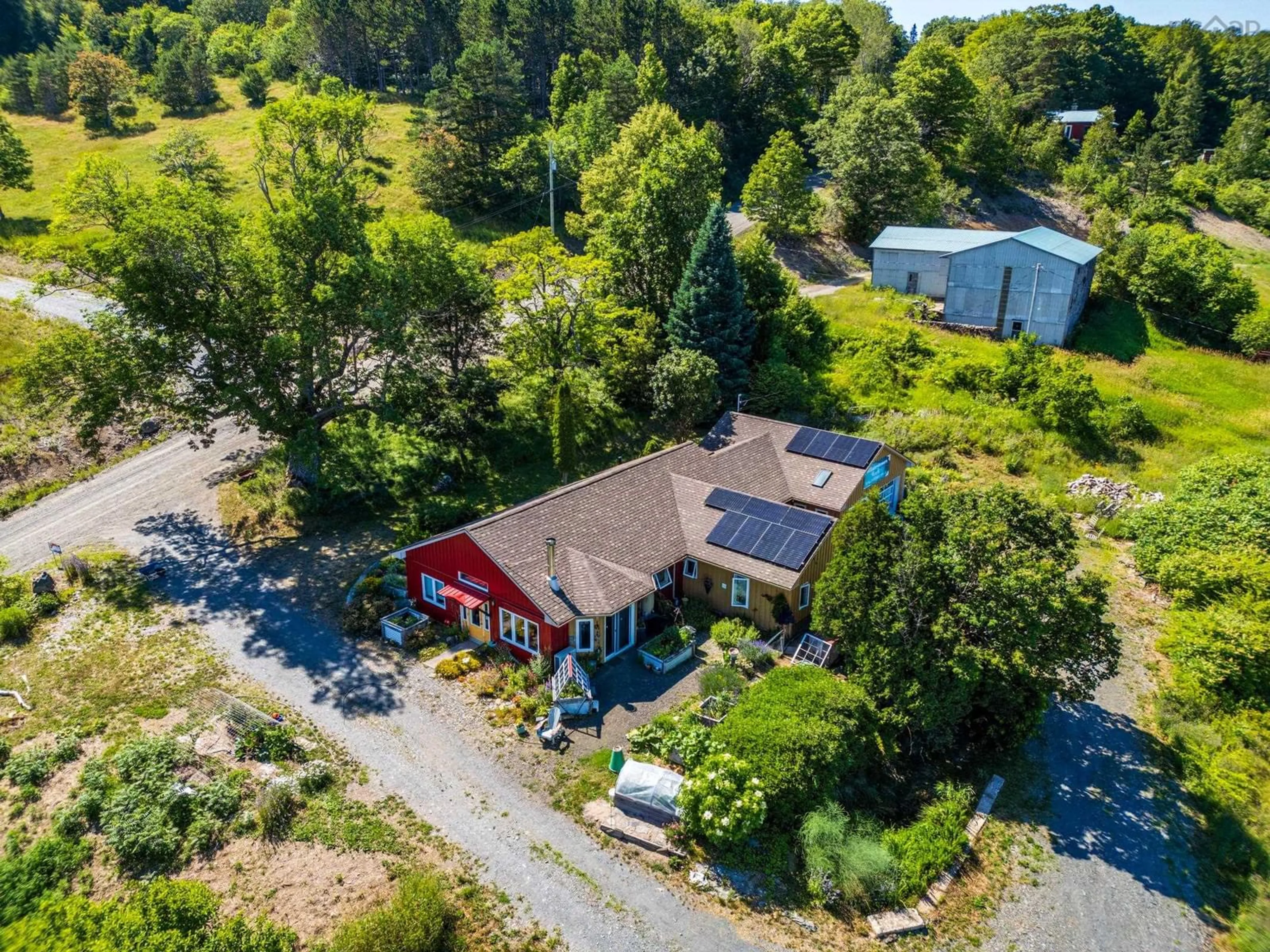 A pic from outside/outdoor area/front of a property/back of a property/a pic from drone, unknown for 541 Riverview Road, Bear River Nova Scotia B0S 1B0