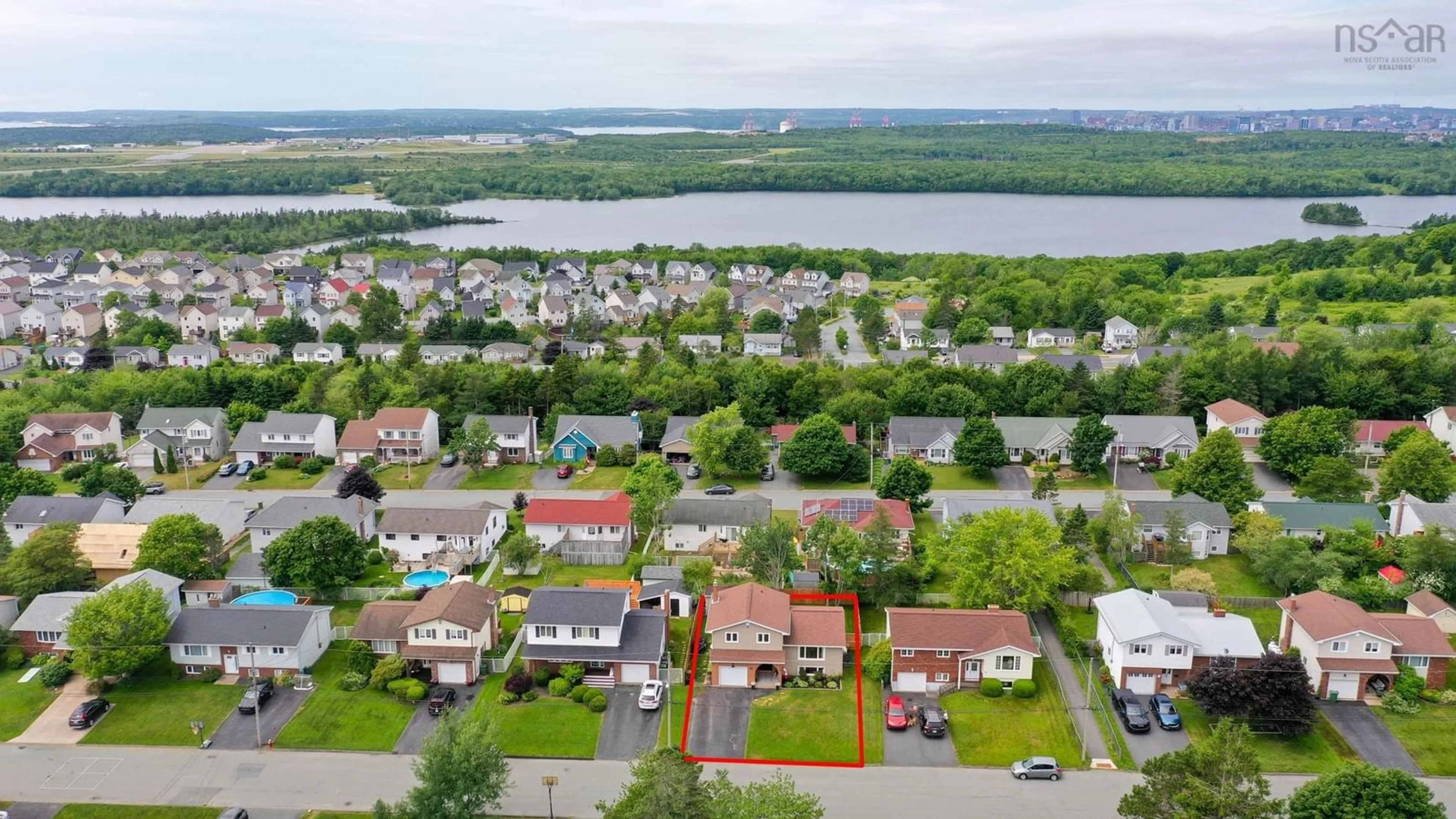 A pic from outside/outdoor area/front of a property/back of a property/a pic from drone, water/lake/river/ocean view for 42 Cedar Cres, Cole Harbour Nova Scotia B2V 1Y6