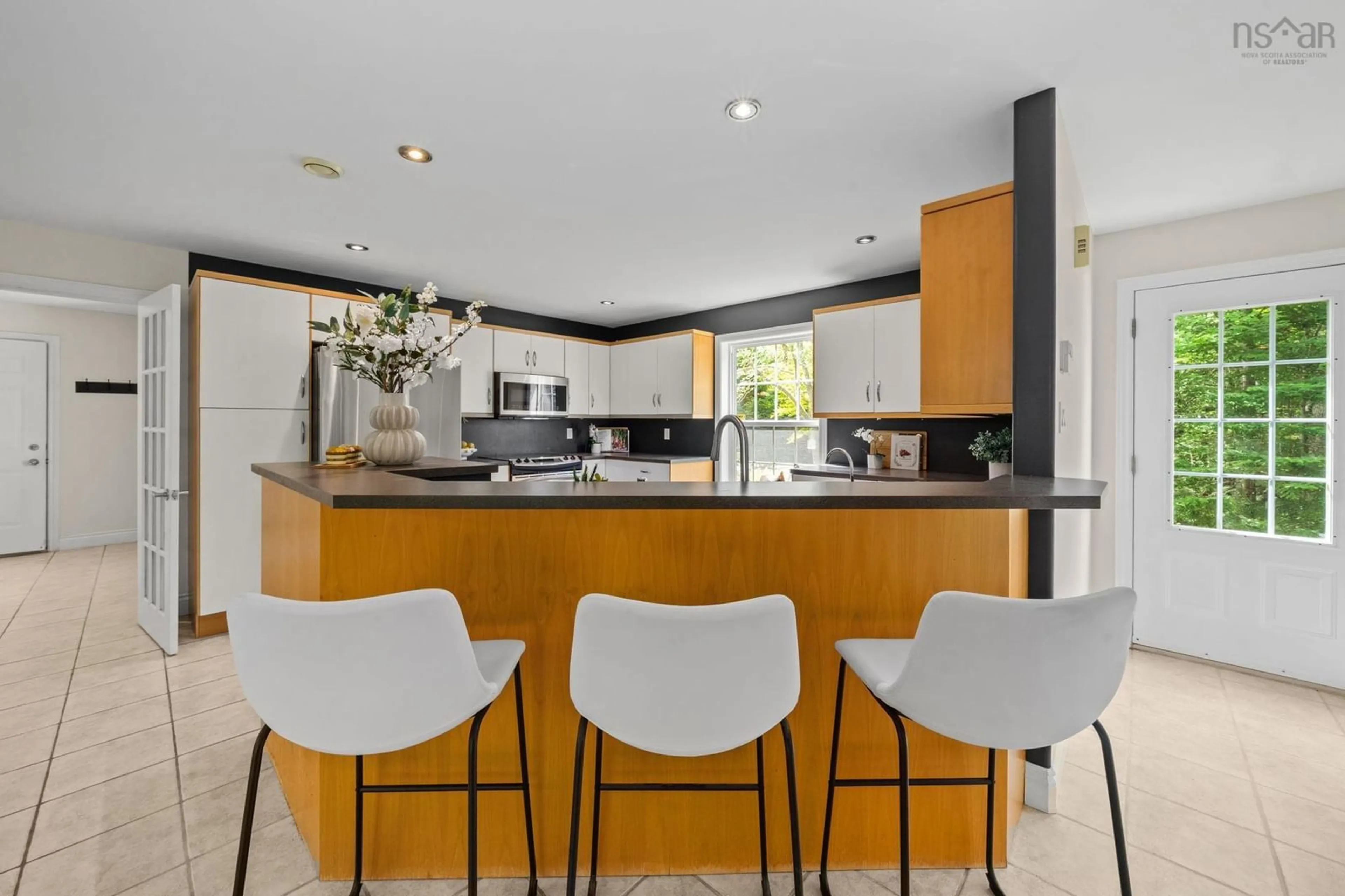 Contemporary kitchen, ceramic/tile floor for 32 Rustic Ridge, Upper Tantallon Nova Scotia B3Z 1L3