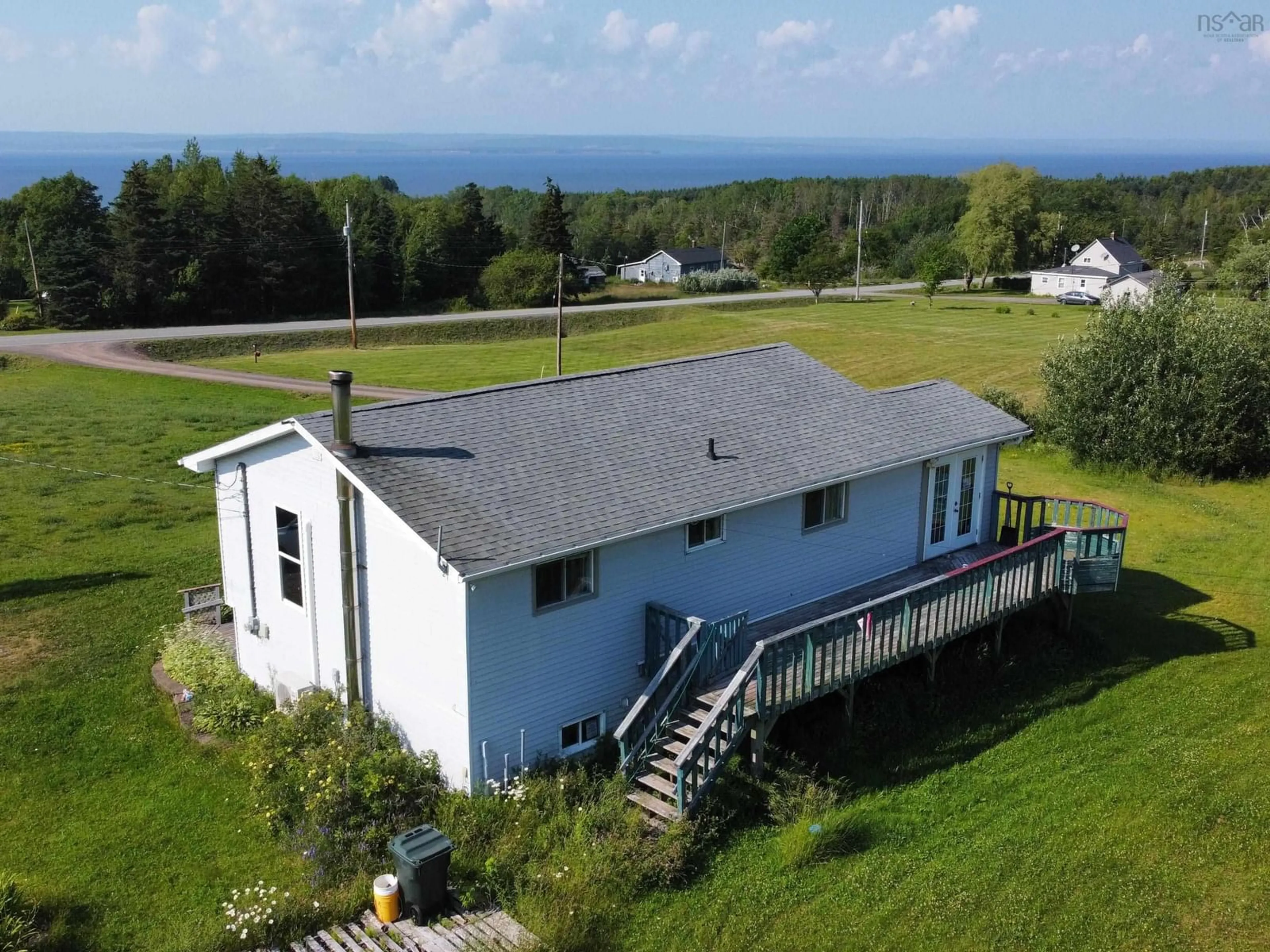 A pic from outside/outdoor area/front of a property/back of a property/a pic from drone, water/lake/river/ocean view for 1478 Highway 215, Tennecape Nova Scotia B0N 2R0