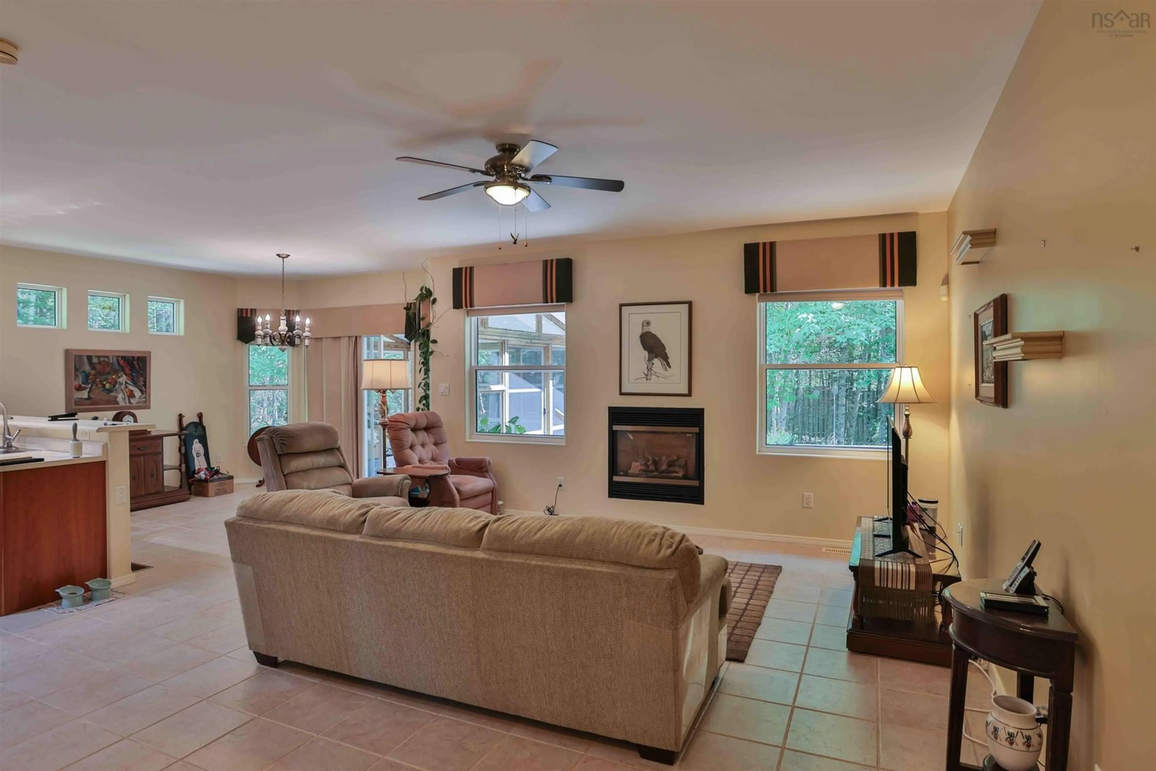 Living room with furniture, ceramic/tile floor for 374 Brady St, Bridgewater Nova Scotia B4V 3W4