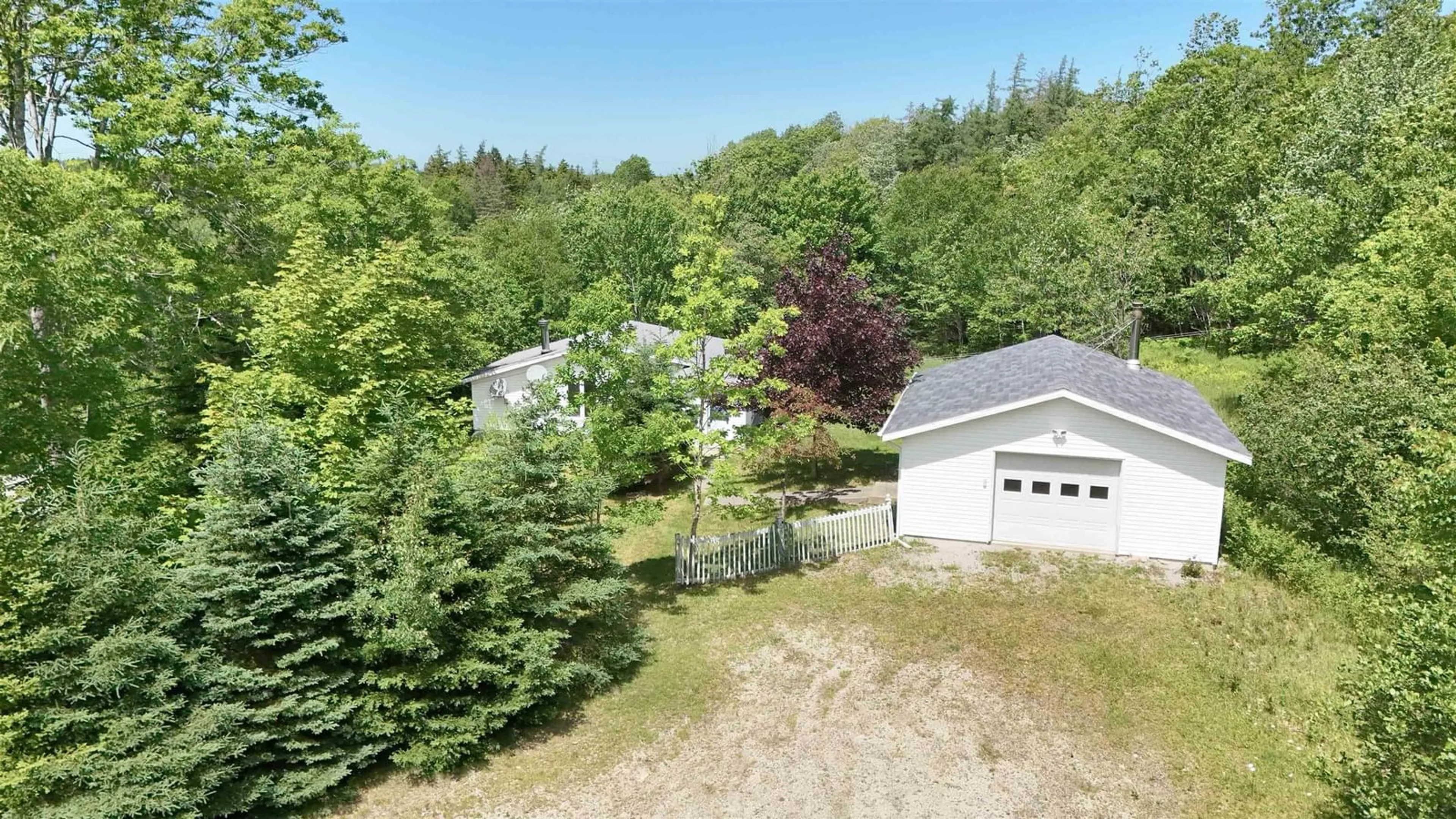 A pic from outside/outdoor area/front of a property/back of a property/a pic from drone, forest/trees view for 3810 Highway 340, Carleton Nova Scotia B5A 5P8