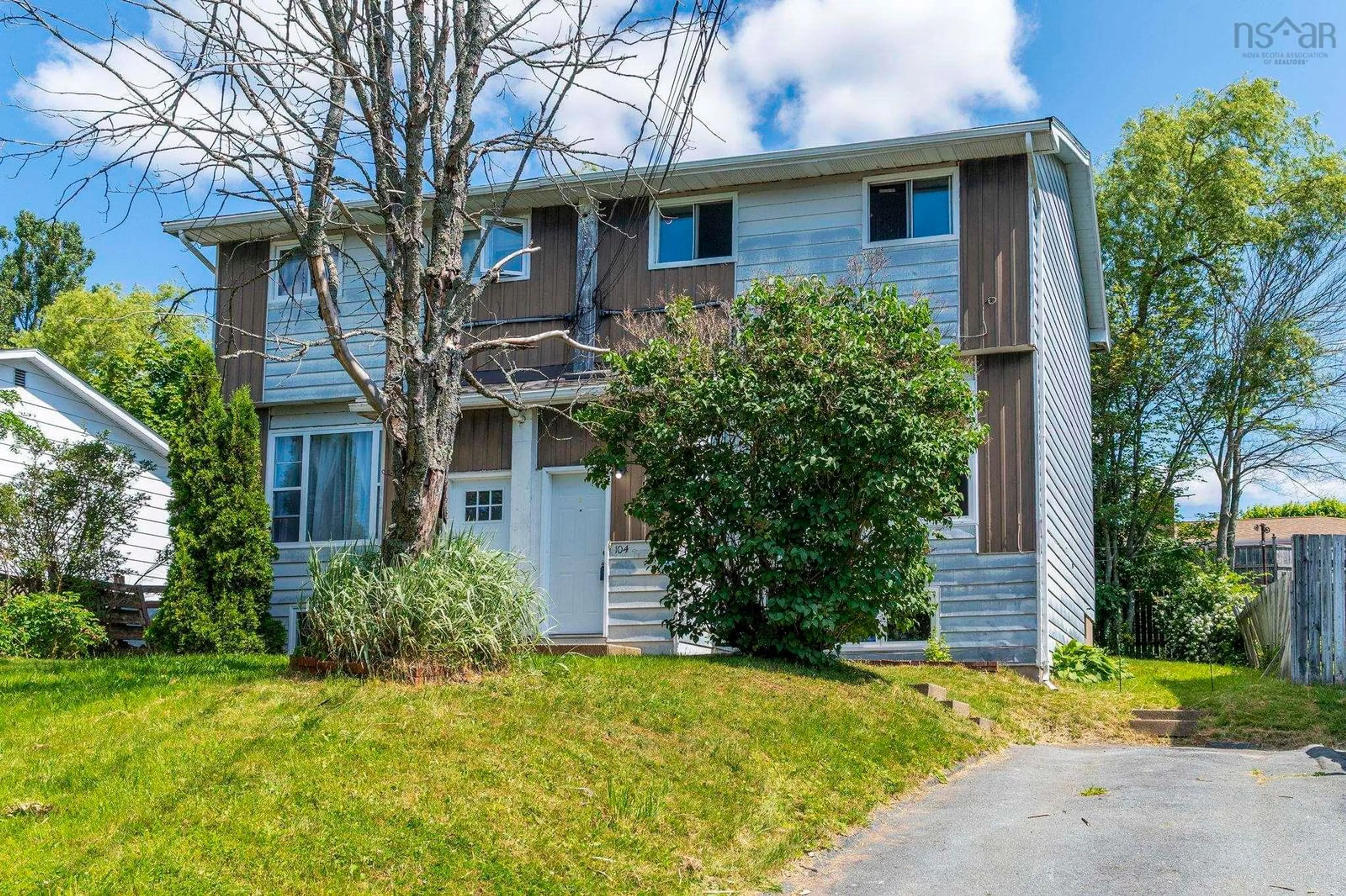 Home with vinyl exterior material, street for 104 Arklow Dr, Dartmouth Nova Scotia B2W 2W4