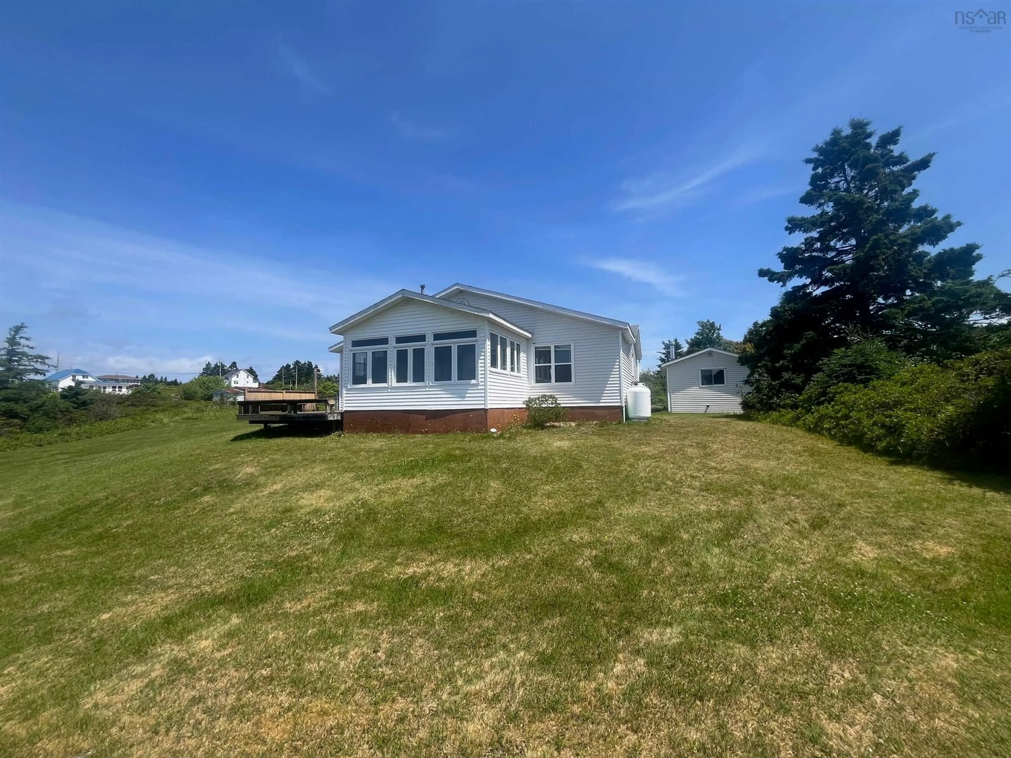 A pic from outside/outdoor area/front of a property/back of a property/a pic from drone, water/lake/river/ocean view for 130 Pellerin Road, Larry's River Nova Scotia B0H 1T0