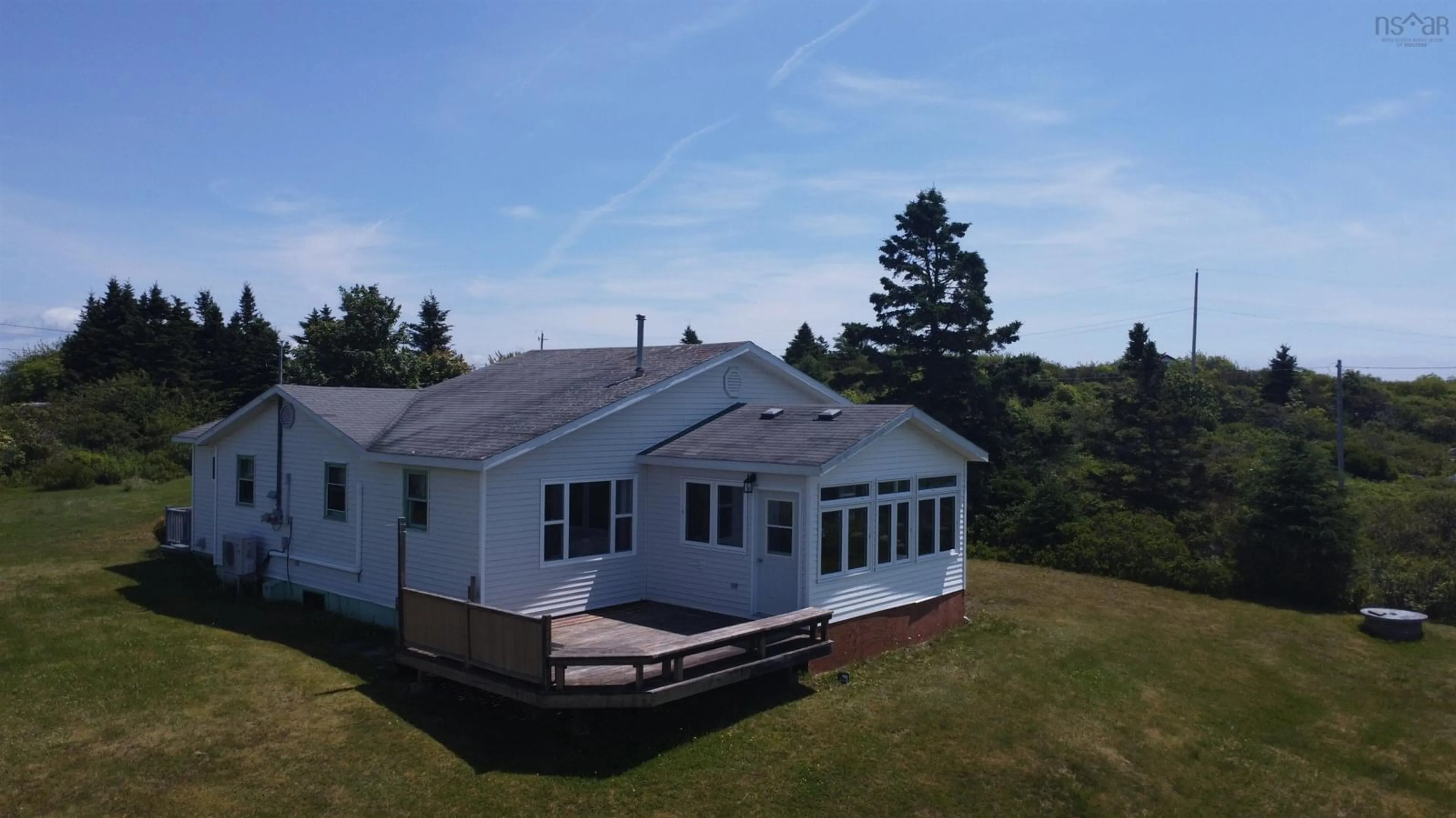 A pic from outside/outdoor area/front of a property/back of a property/a pic from drone, water/lake/river/ocean view for 130 Pellerin Road, Larry's River Nova Scotia B0H 1T0