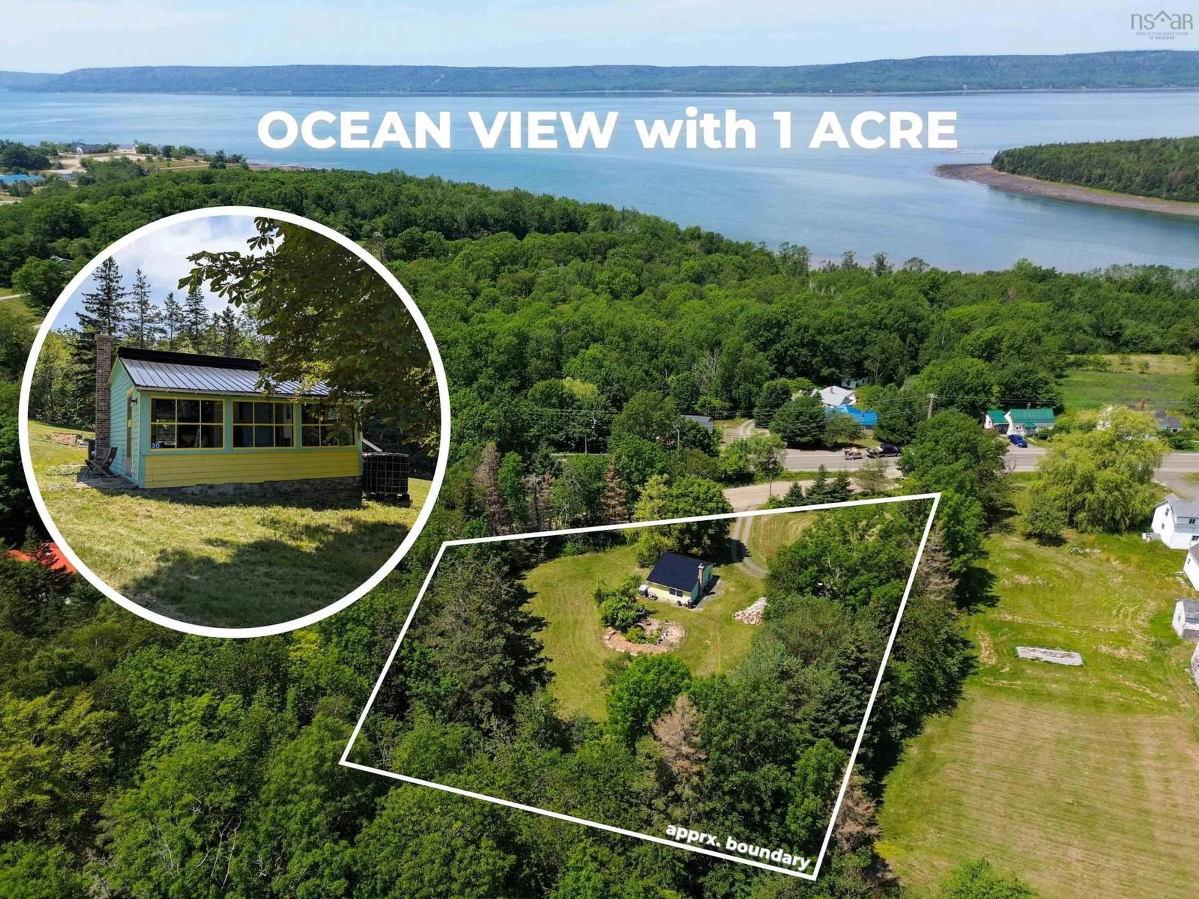 A pic from outside/outdoor area/front of a property/back of a property/a pic from drone, water/lake/river/ocean view for 30 M And R Street, Clementsport Nova Scotia B0S 1A0
