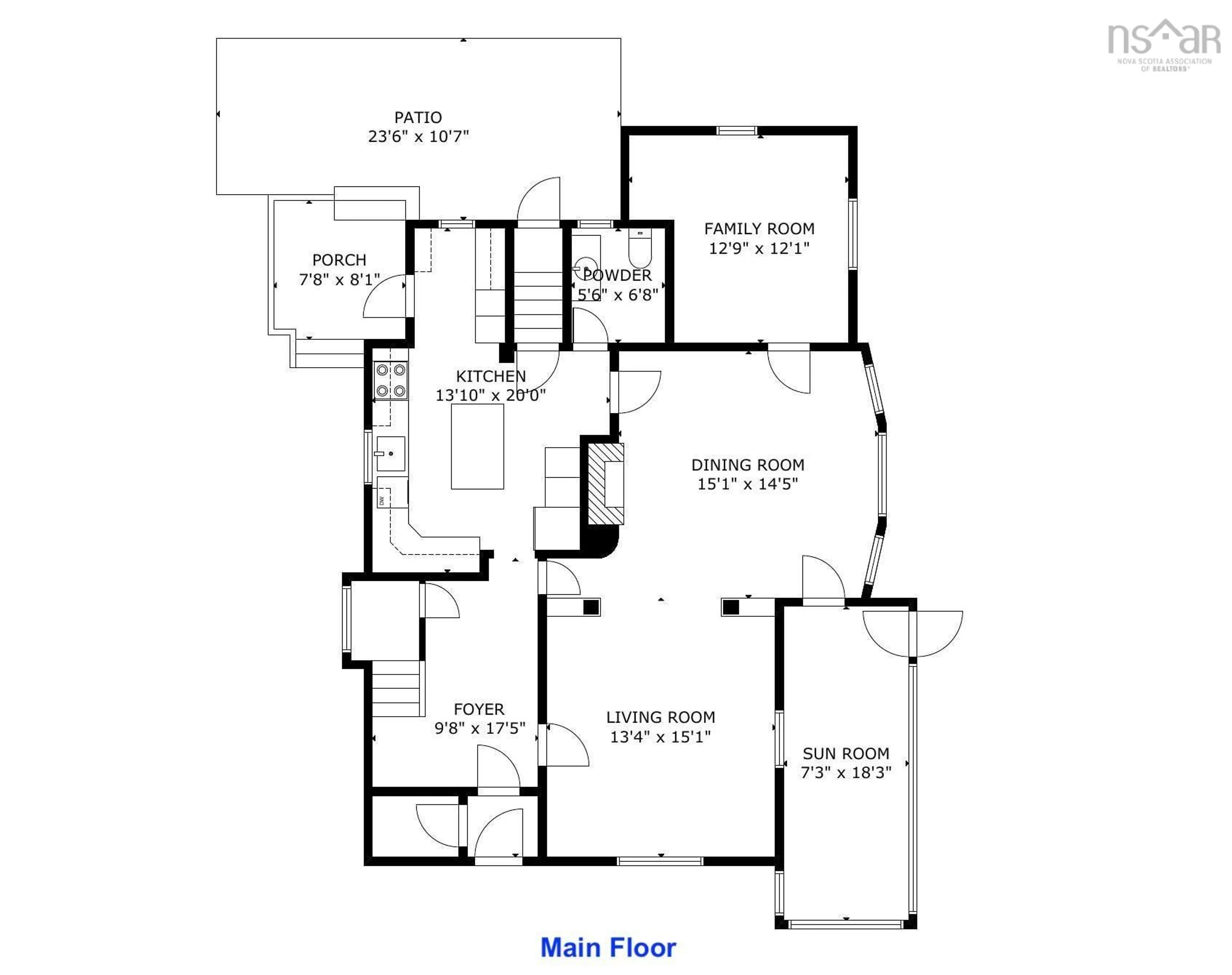 Floor plan for 46 Fox St, Lunenburg Nova Scotia B0J 2C0