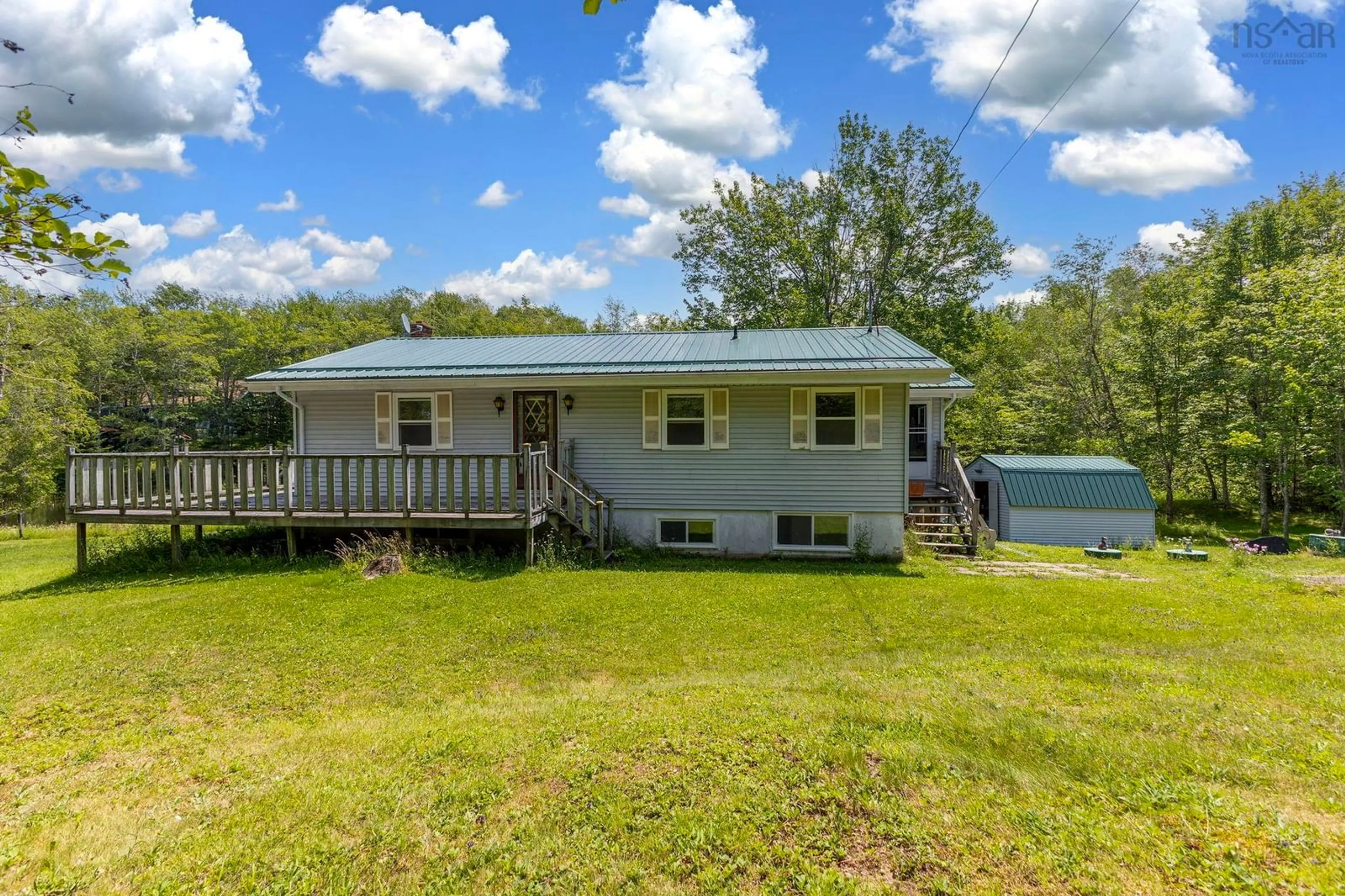 A pic from outside/outdoor area/front of a property/back of a property/a pic from drone, water/lake/river/ocean view for 50 South Stewart Rd, Shortts Lake Nova Scotia B0N 2J0