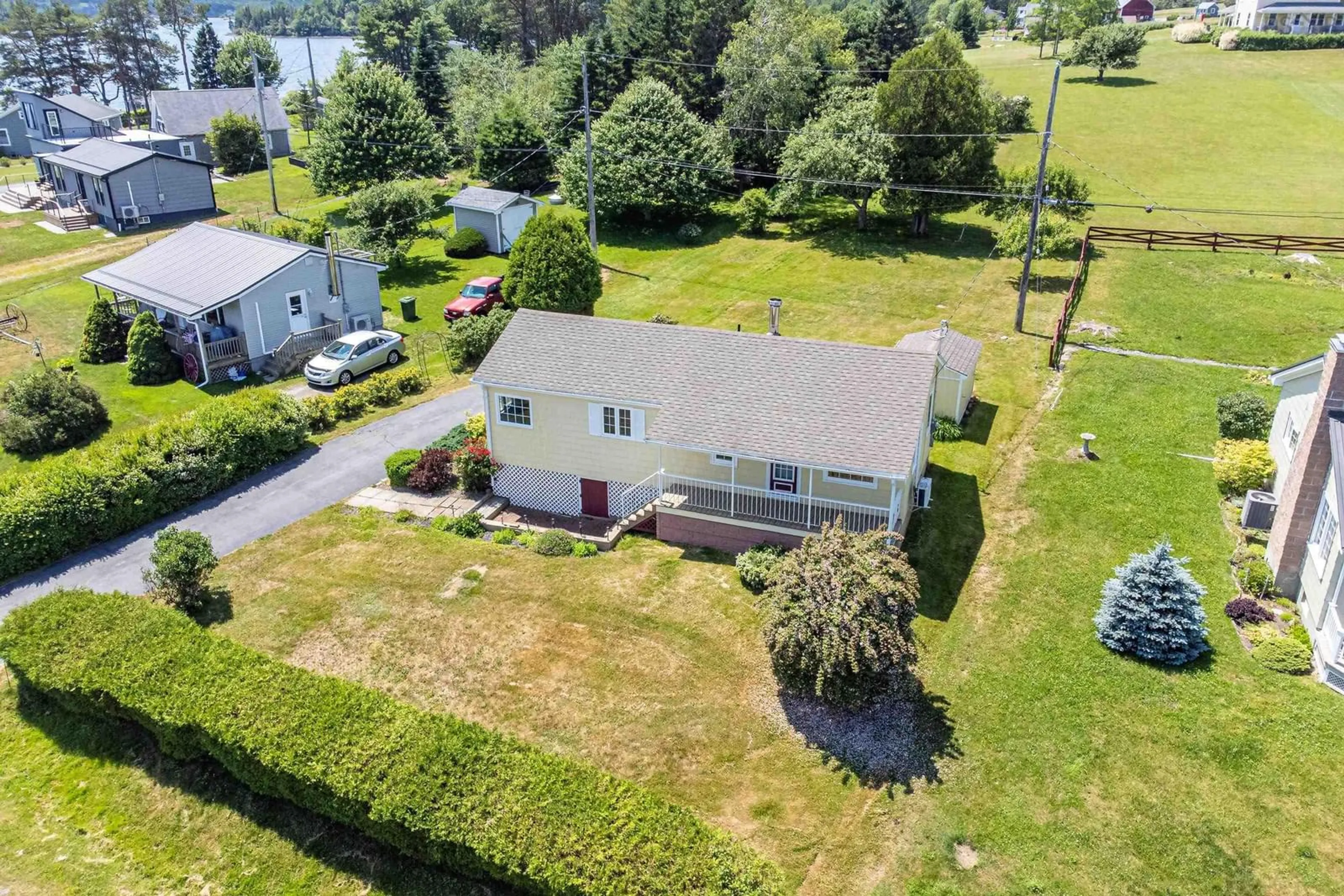 A pic from outside/outdoor area/front of a property/back of a property/a pic from drone, water/lake/river/ocean view for 698 Oakland Rd, Indian Point Nova Scotia B0J 2E0