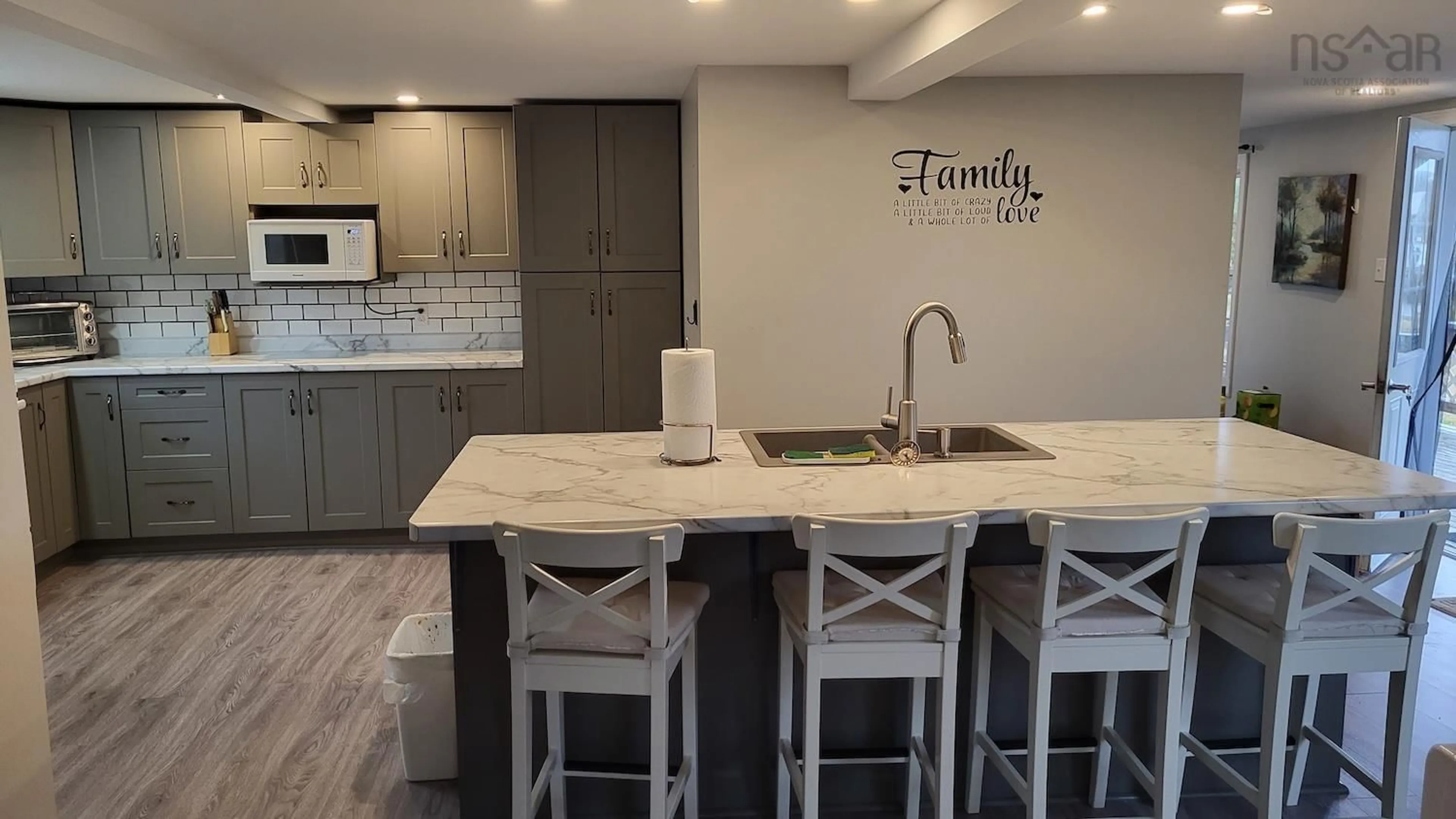 Open concept kitchen, ceramic/tile floor for 34 Wharf Rd, Bush Island Nova Scotia B0R 1C0