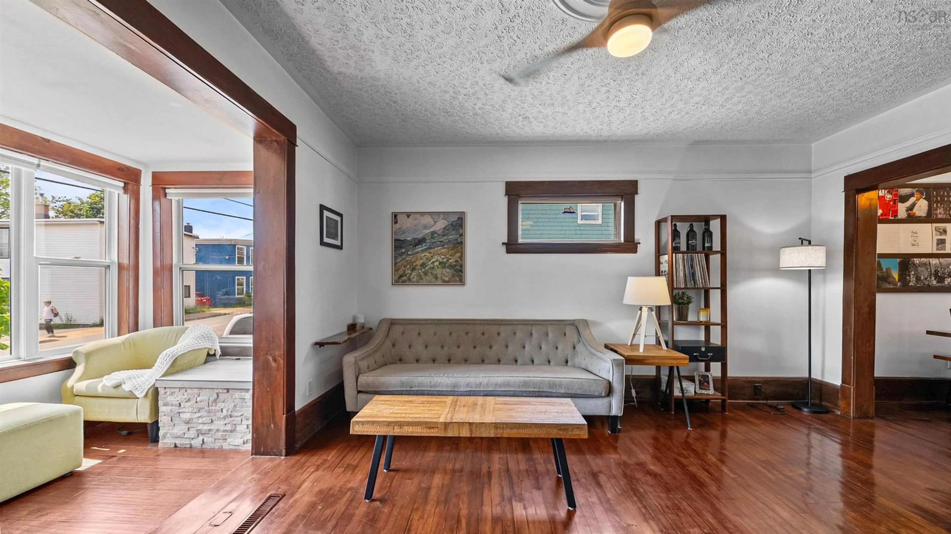 Living room with furniture, wood/laminate floor for 35 Thistle St, Dartmouth Nova Scotia B3A 2V6
