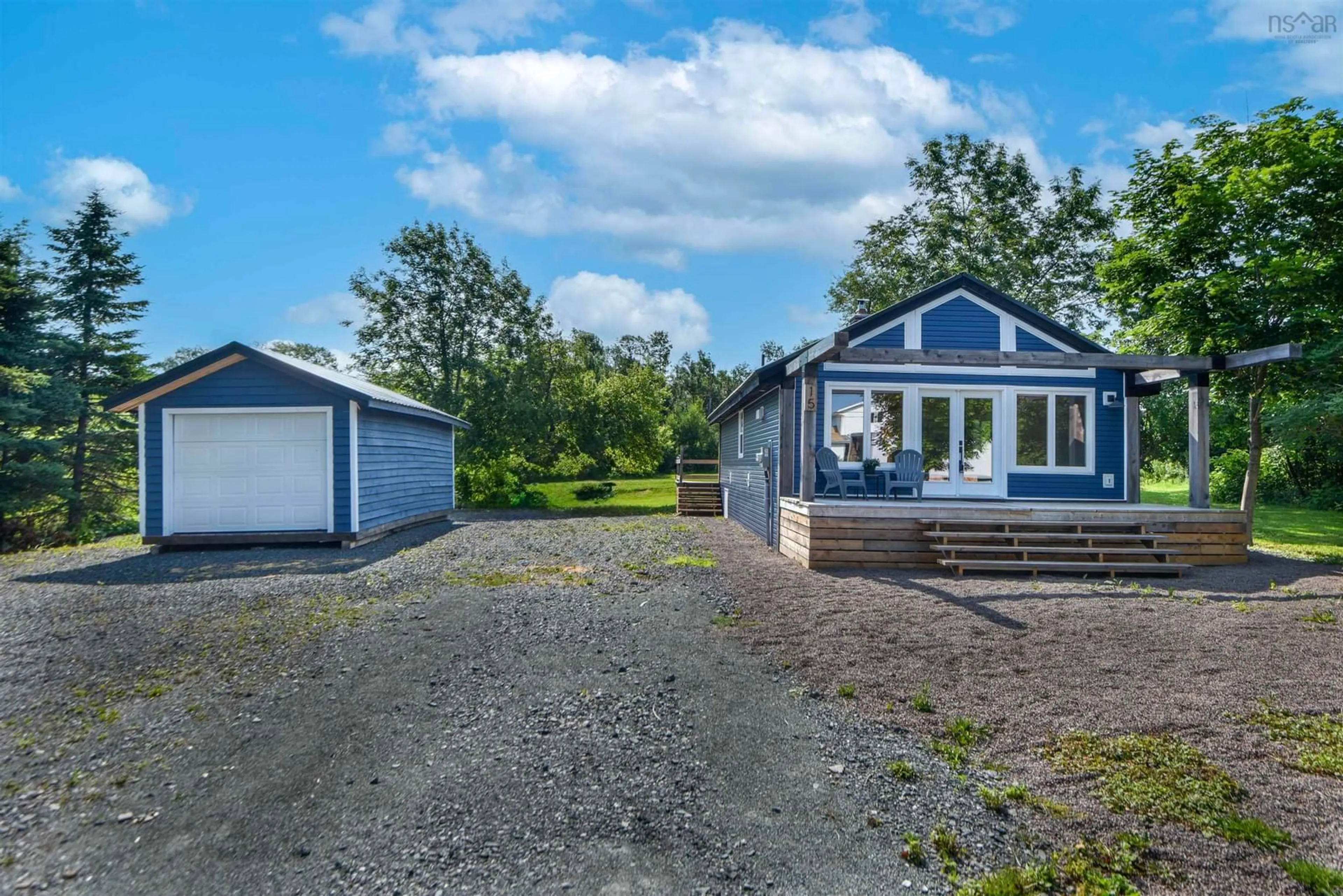 A pic from outside/outdoor area/front of a property/back of a property/a pic from drone, water/lake/river/ocean view for 15 Birch Lane, Pictou Landing Nova Scotia B0K 1X0