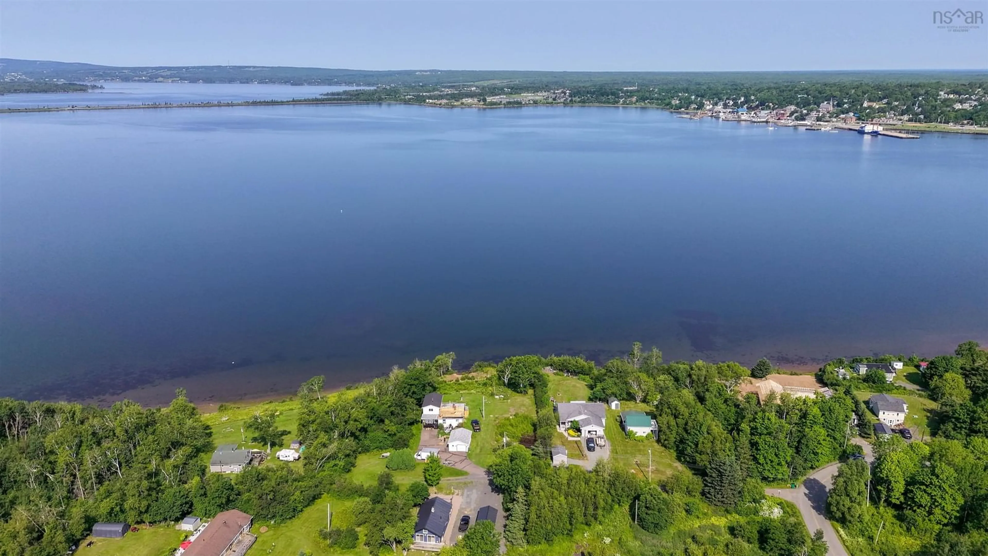 A pic from outside/outdoor area/front of a property/back of a property/a pic from drone, water/lake/river/ocean view for 15 Birch Lane, Pictou Landing Nova Scotia B0K 1X0