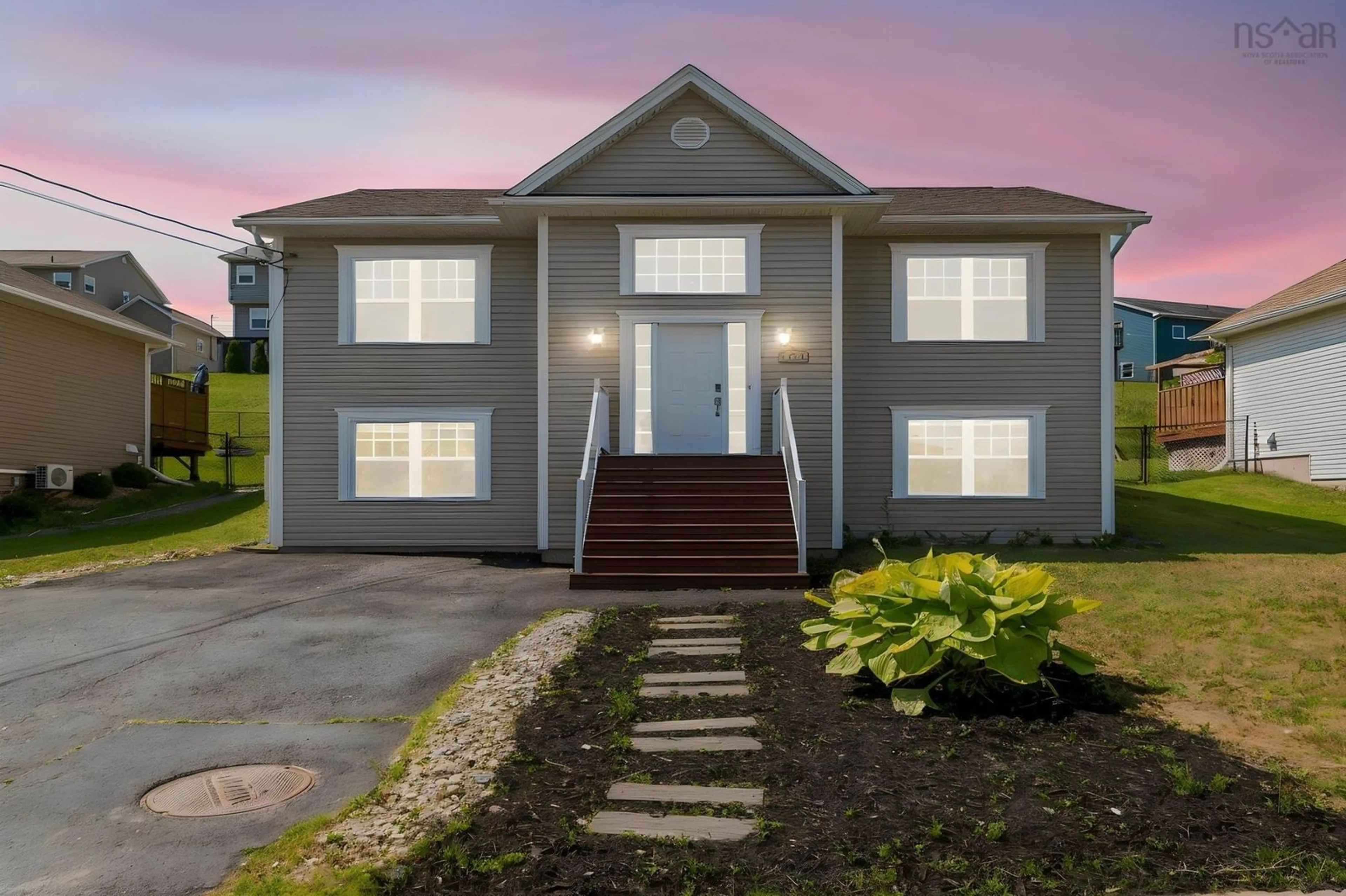 Home with vinyl exterior material, street for 1036 Old Sackville Rd, Middle Sackville Nova Scotia B4E 3A6