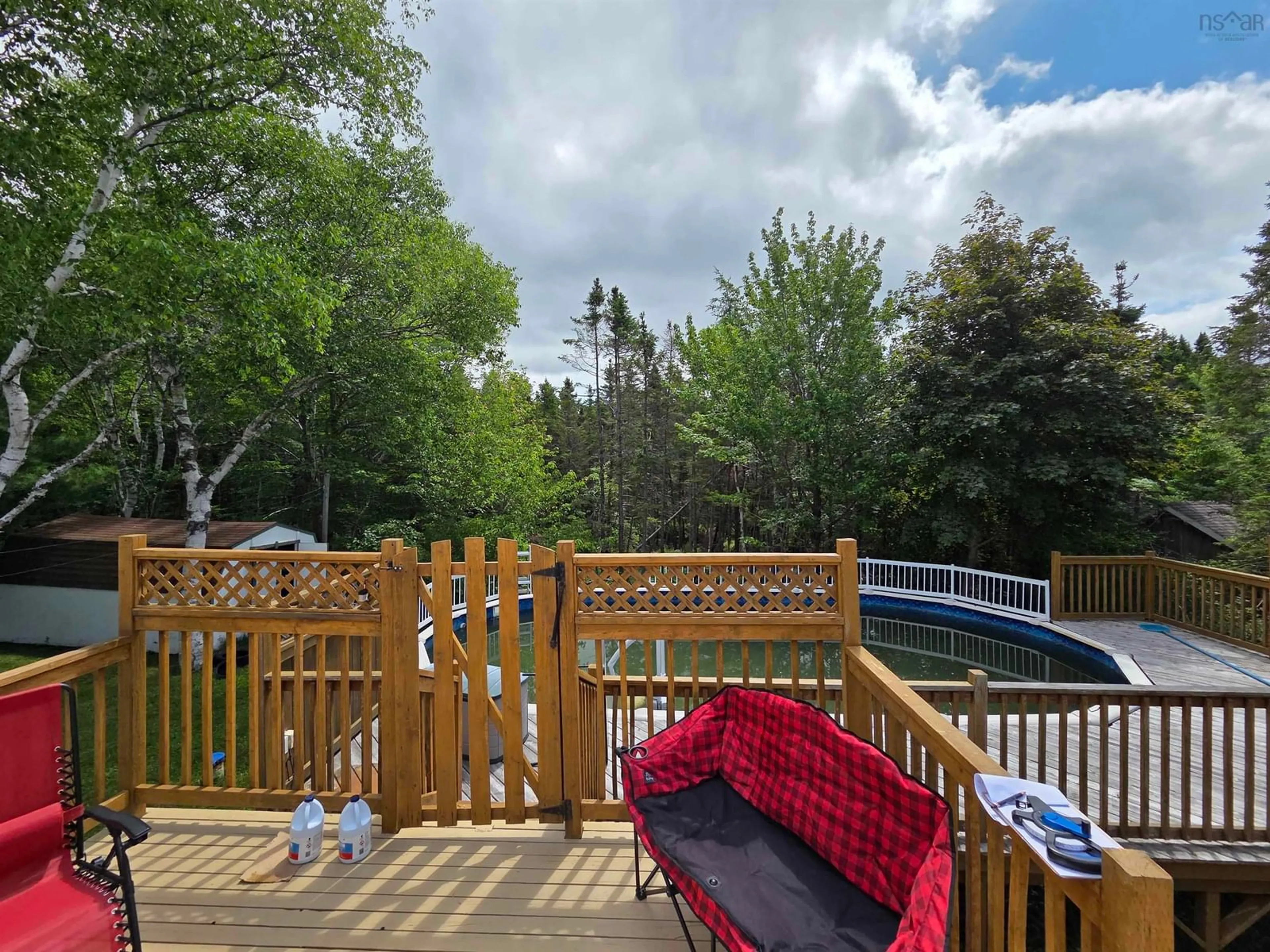 Patio, water/lake/river/ocean view for 33 Carmichael Dr, Sydney River Nova Scotia B1S 3K3