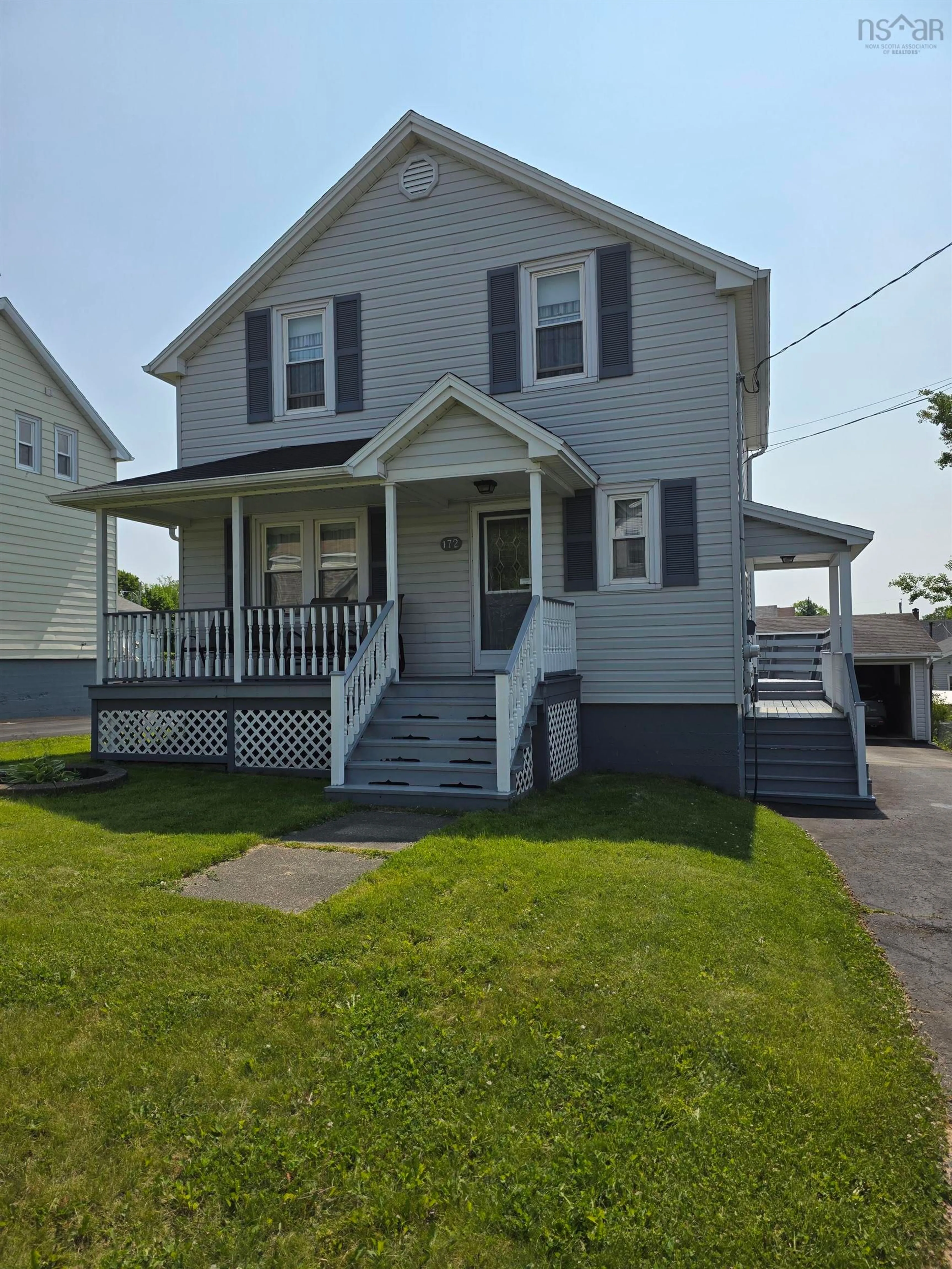 Home with vinyl exterior material, street for 172 Cabot St, Sydney Nova Scotia B1P 4E3