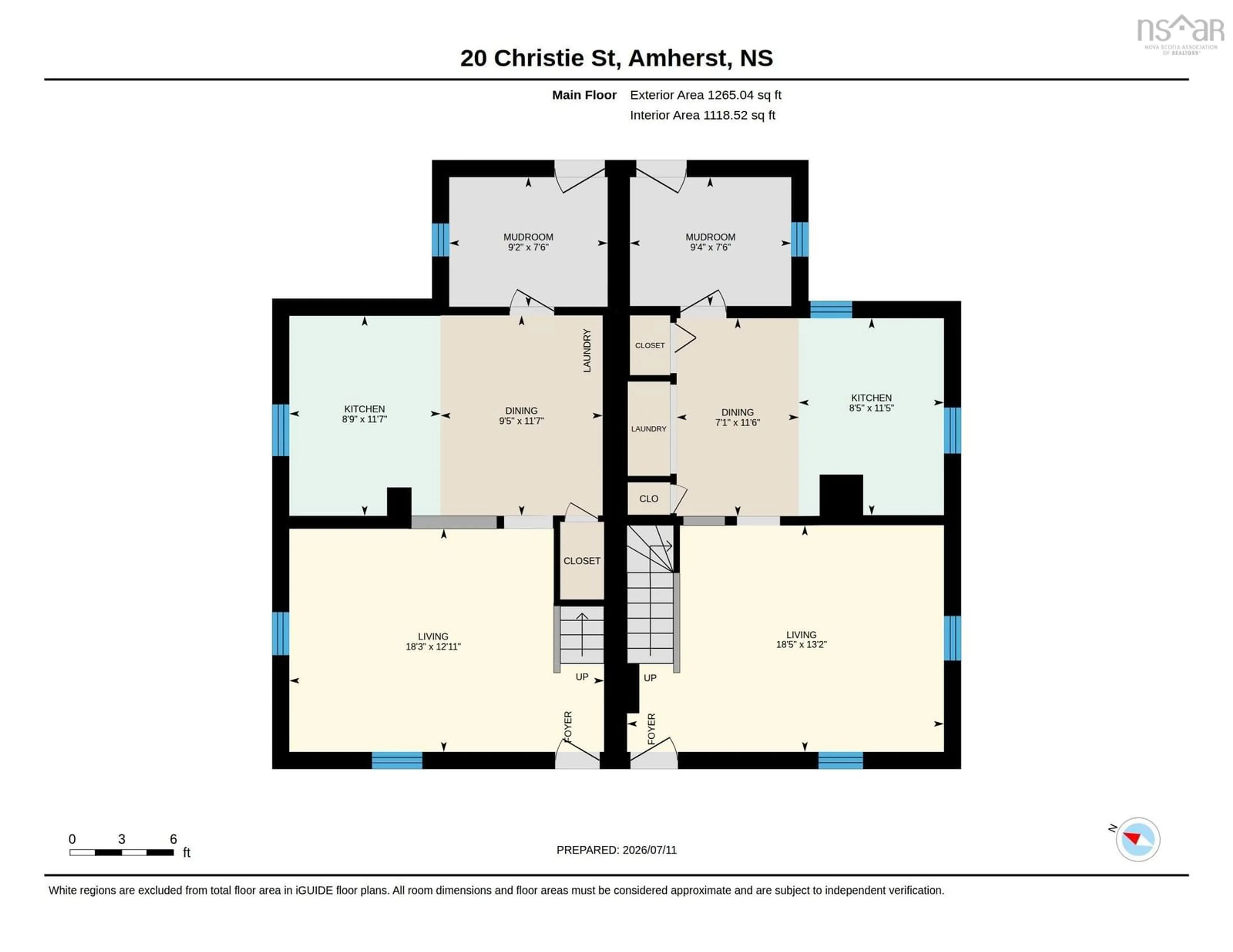 Floor plan for 18-20 Christie St, Amherst Nova Scotia B4H 2X5