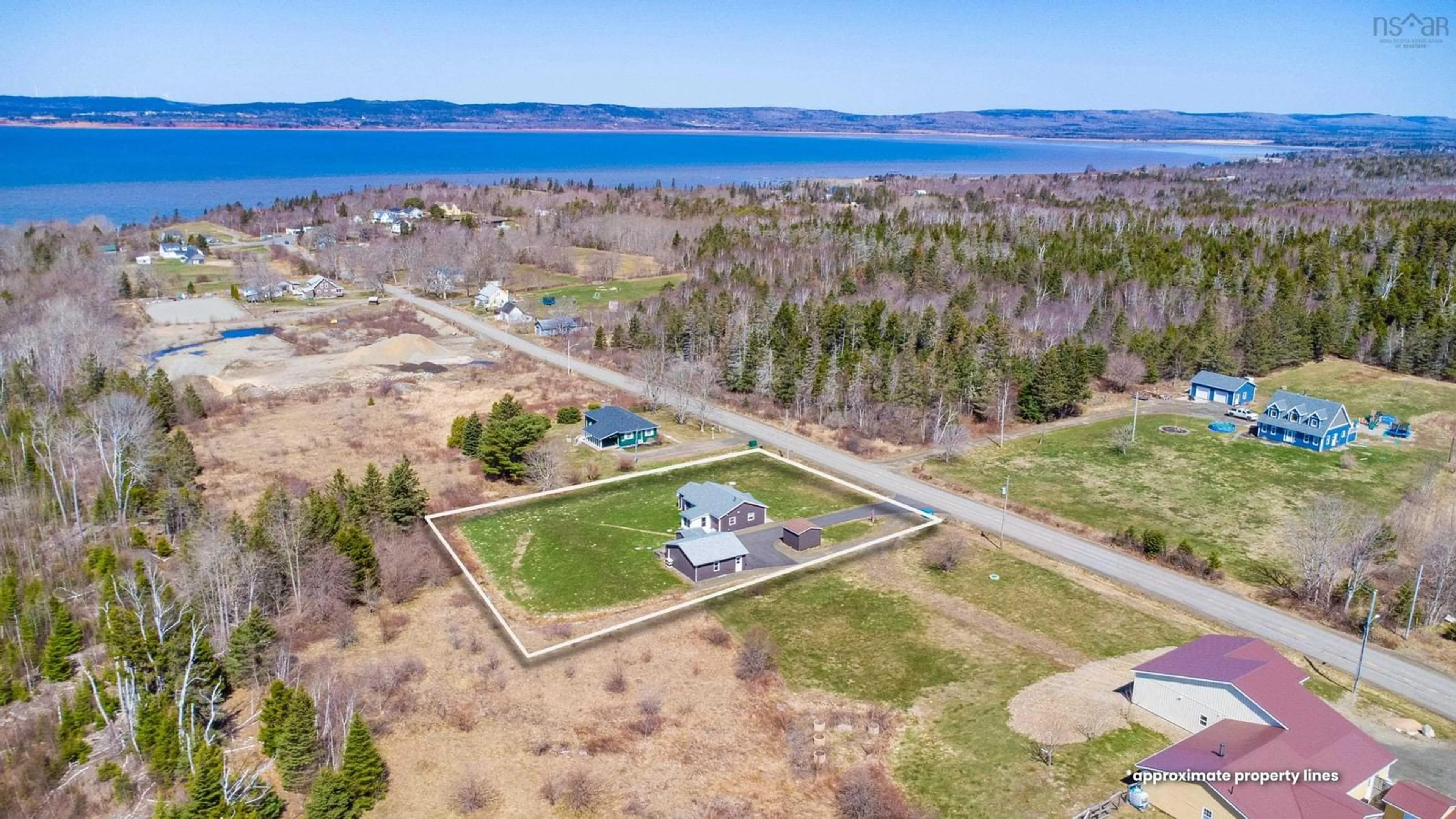 A pic from outside/outdoor area/front of a property/back of a property/a pic from drone, water/lake/river/ocean view for 112 North Range Cross Road, Barton Nova Scotia B0W 1H0